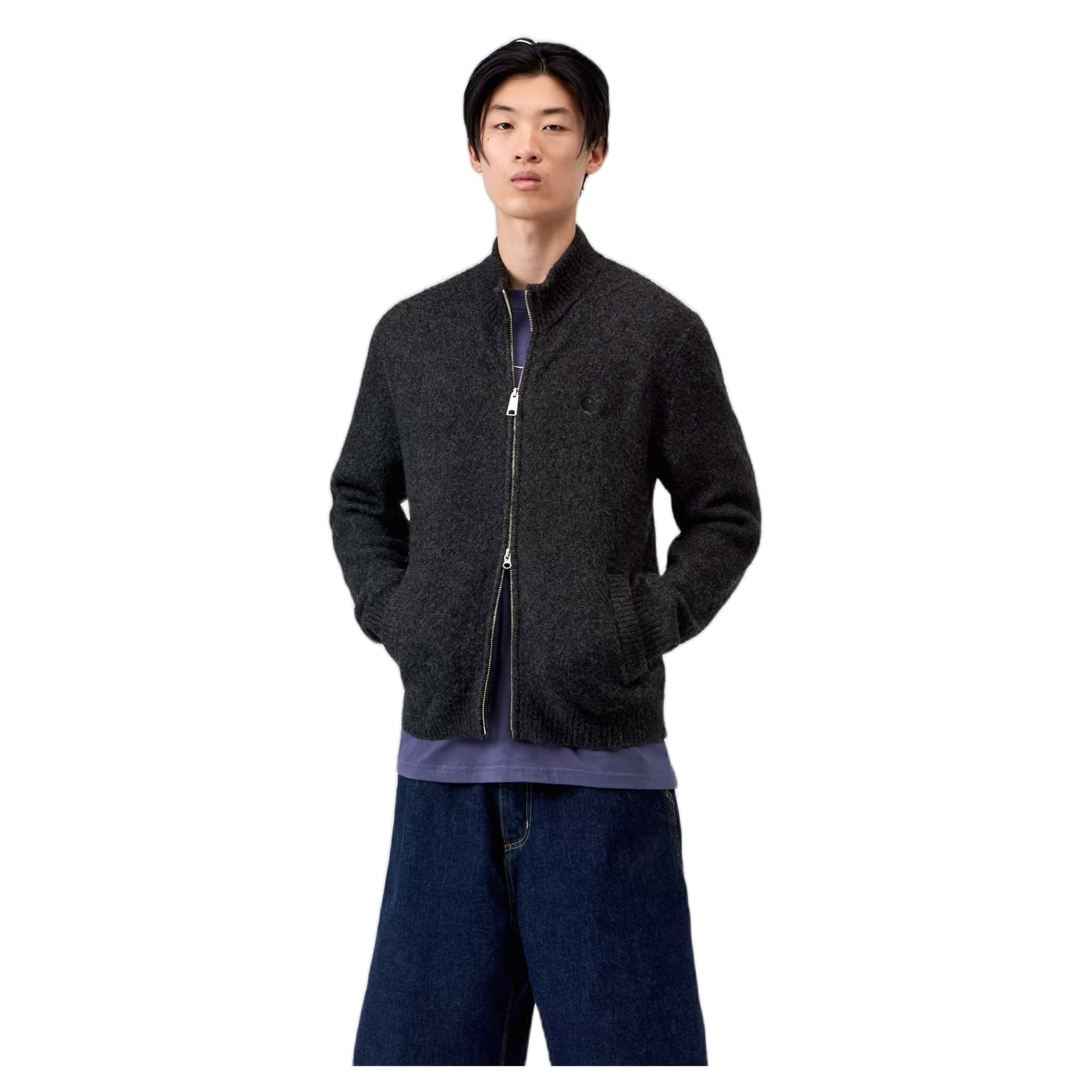 CARHARTT WIP maglione carhartt wip curtis sweater jacket - tangled black - 3