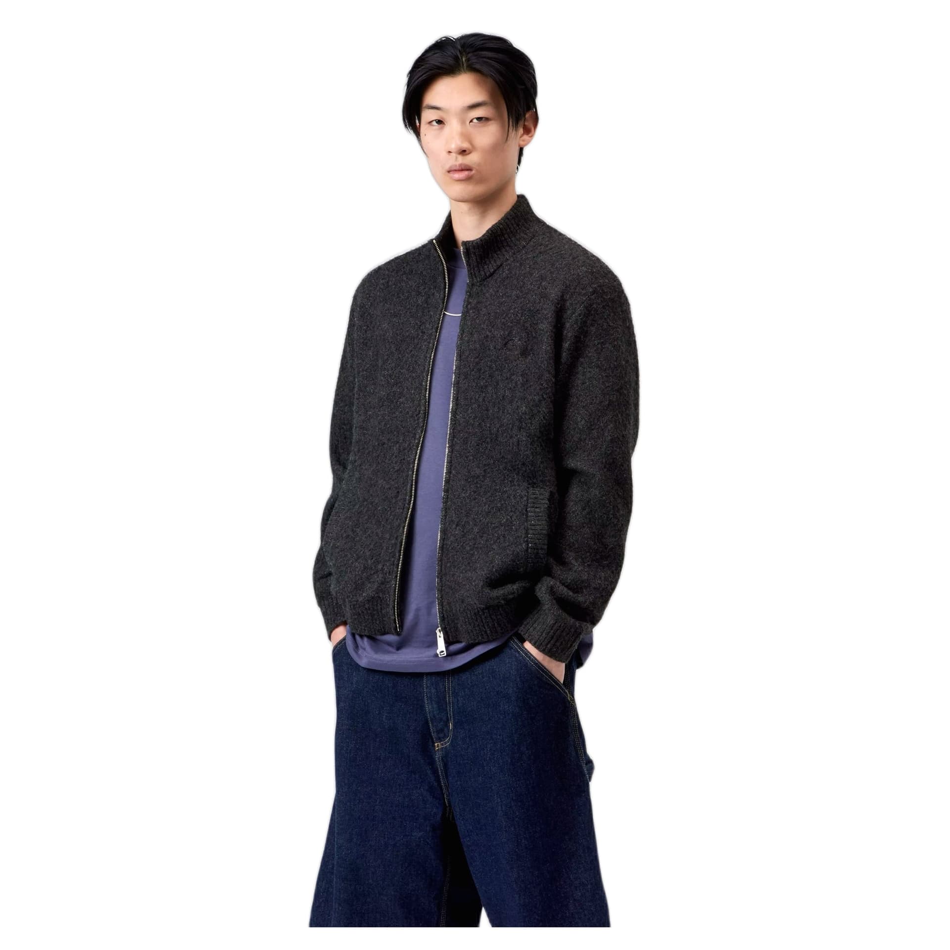 CARHARTT WIP maglione carhartt wip curtis sweater jacket - tangled black - 5