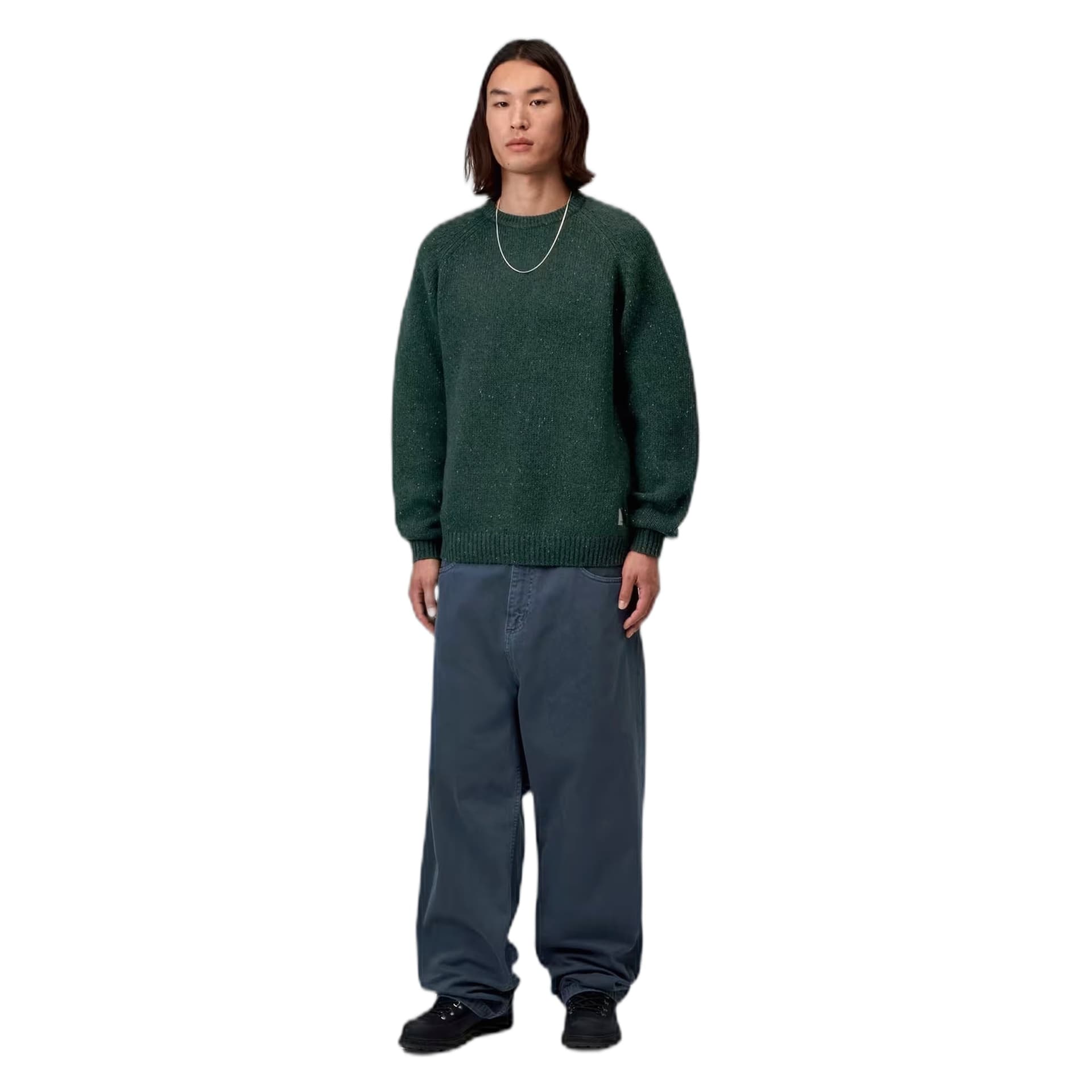 CARHARTT WIP maglione carhartt wip anglistic sweater - speckled dark scarab - 2