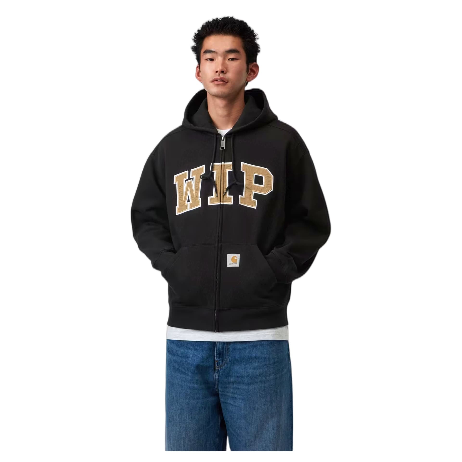 CARHARTT WIP felpa carhartt wip hooded wip sweat jacket - black stone washed - 3