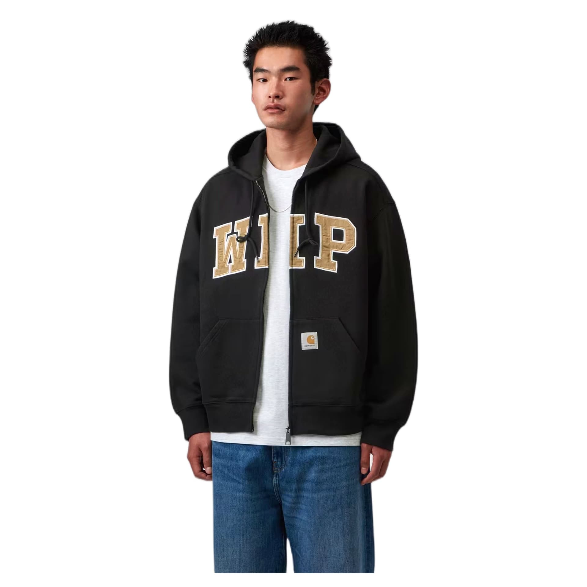 CARHARTT WIP felpa carhartt wip hooded wip sweat jacket - black stone washed - 5