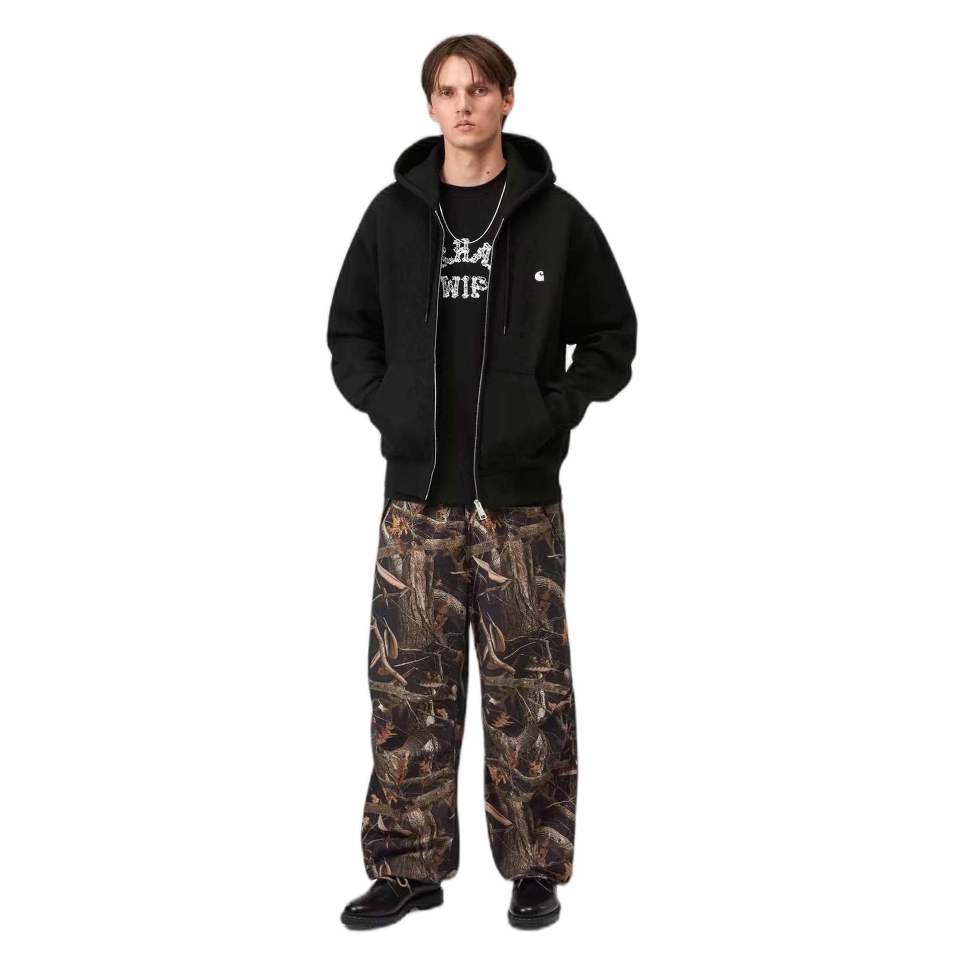 CARHARTT WIP felpa carhartt wip hooded mack jacket - black / wax - 2