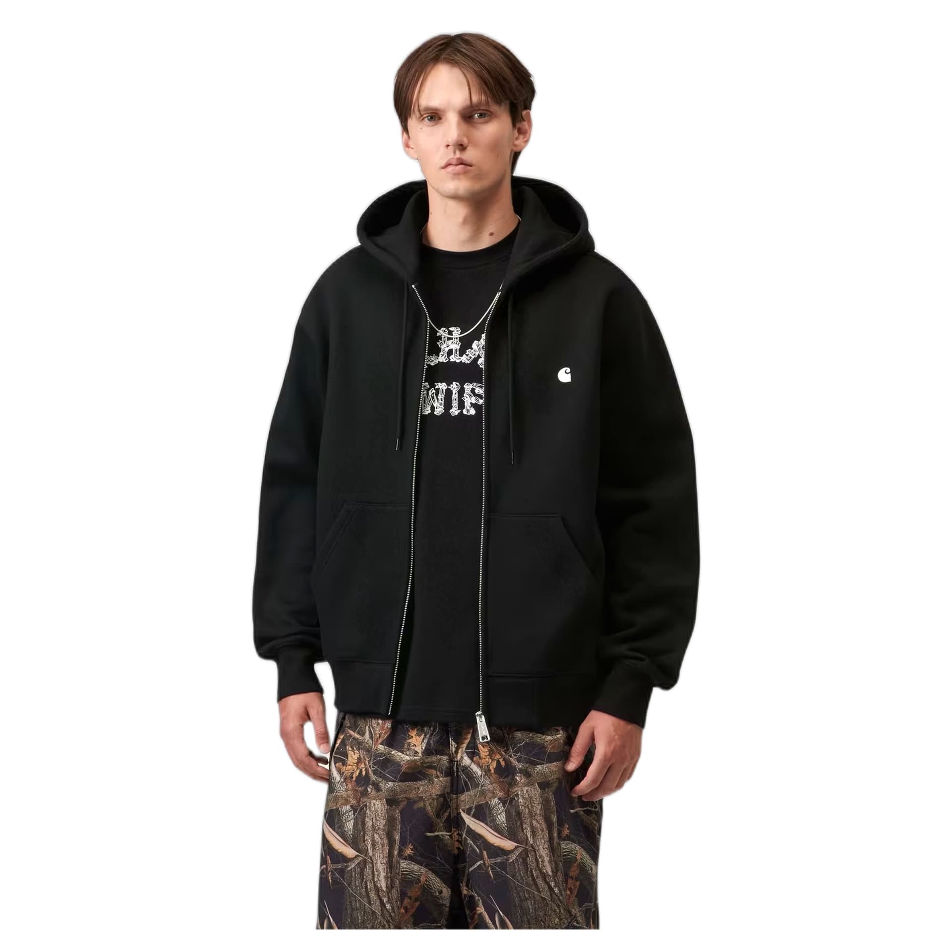 CARHARTT WIP felpa carhartt wip hooded mack jacket - black / wax - 5