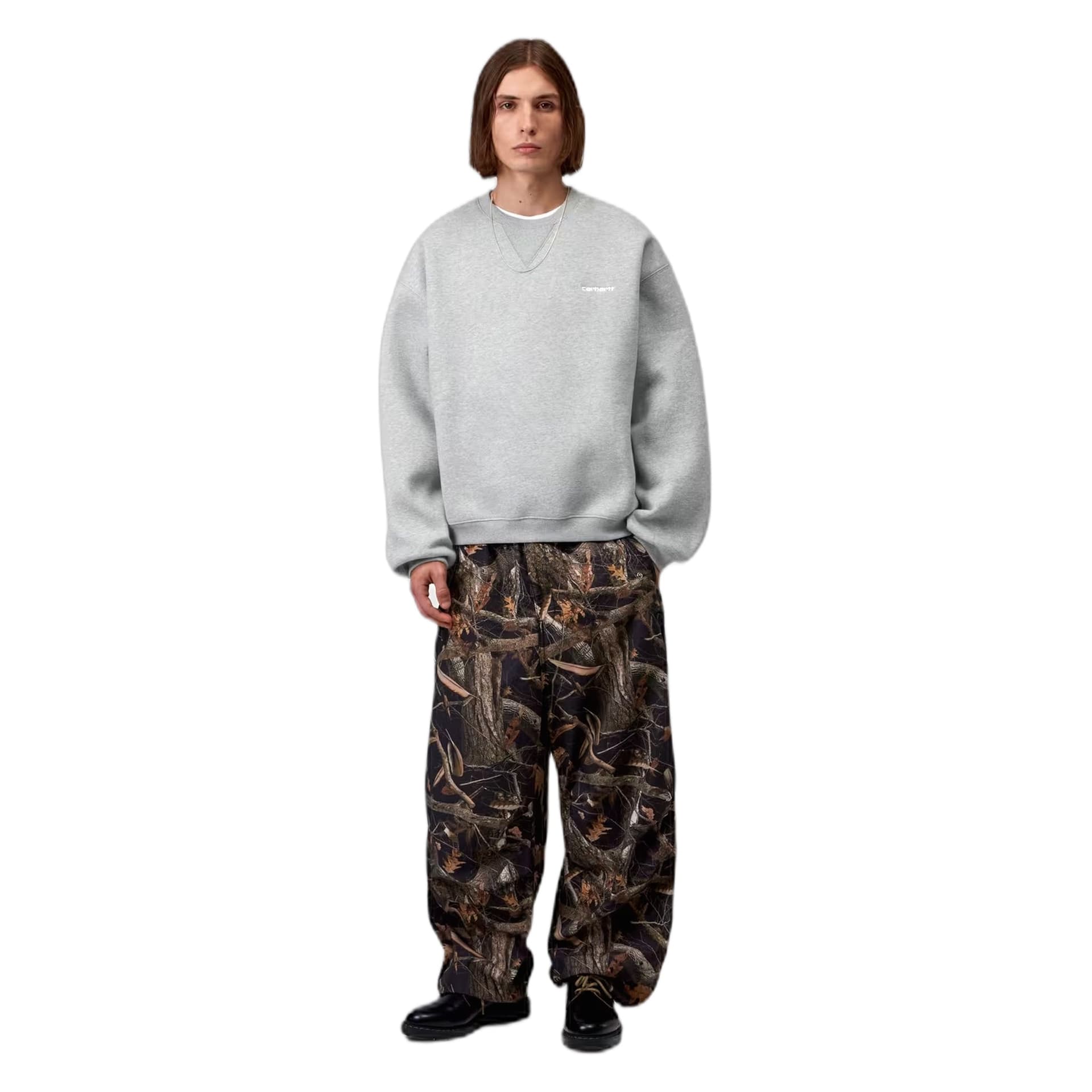 CARHARTT WIP felpa carhartt wip ebbert sweat - grey heather / white - 2