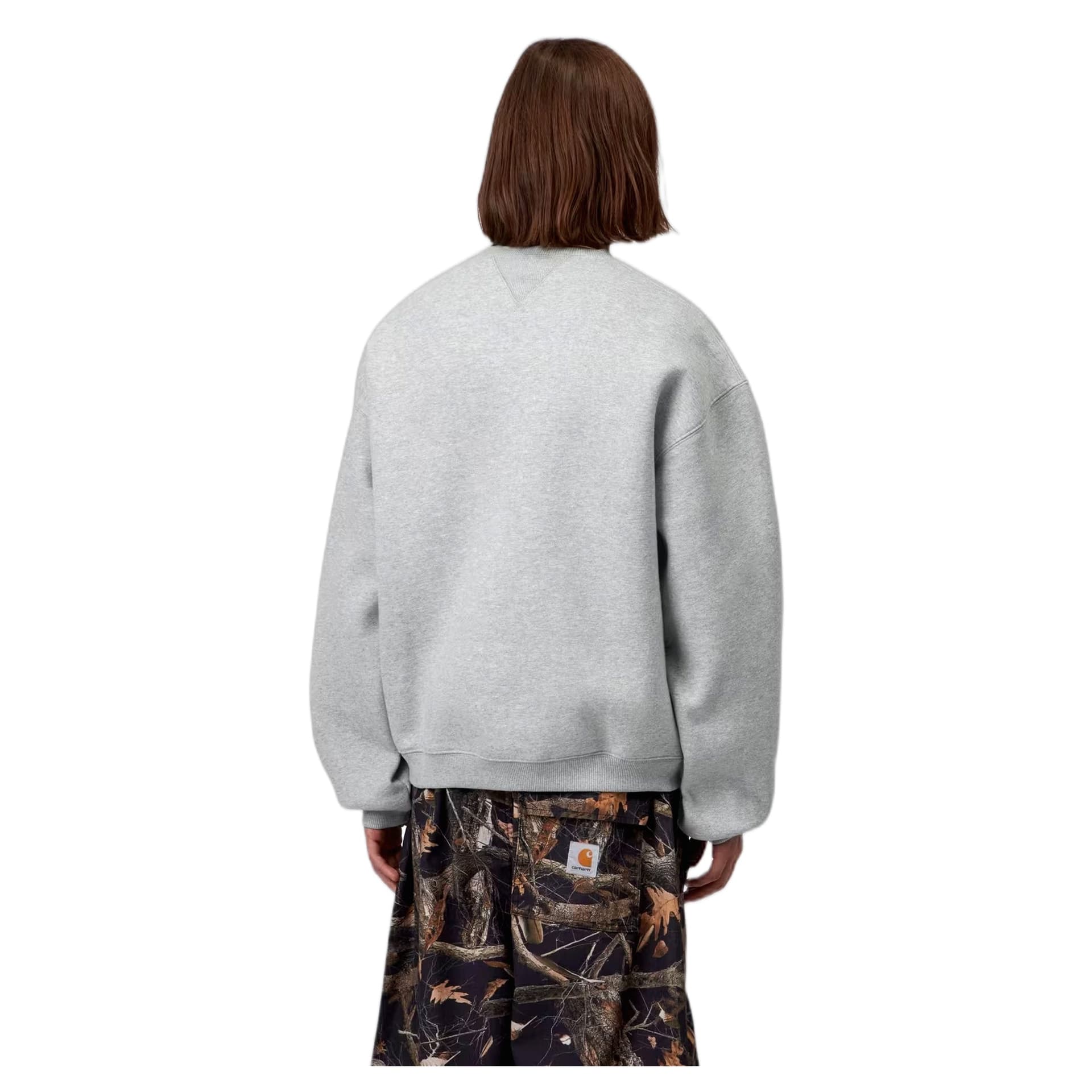 CARHARTT WIP felpa carhartt wip ebbert sweat - grey heather / white - 3