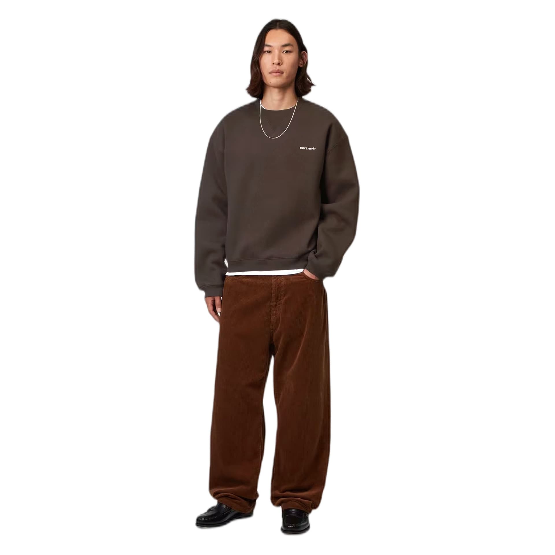 CARHARTT WIP felpa carhartt wip ebbert sweat - tobacco / white - 2