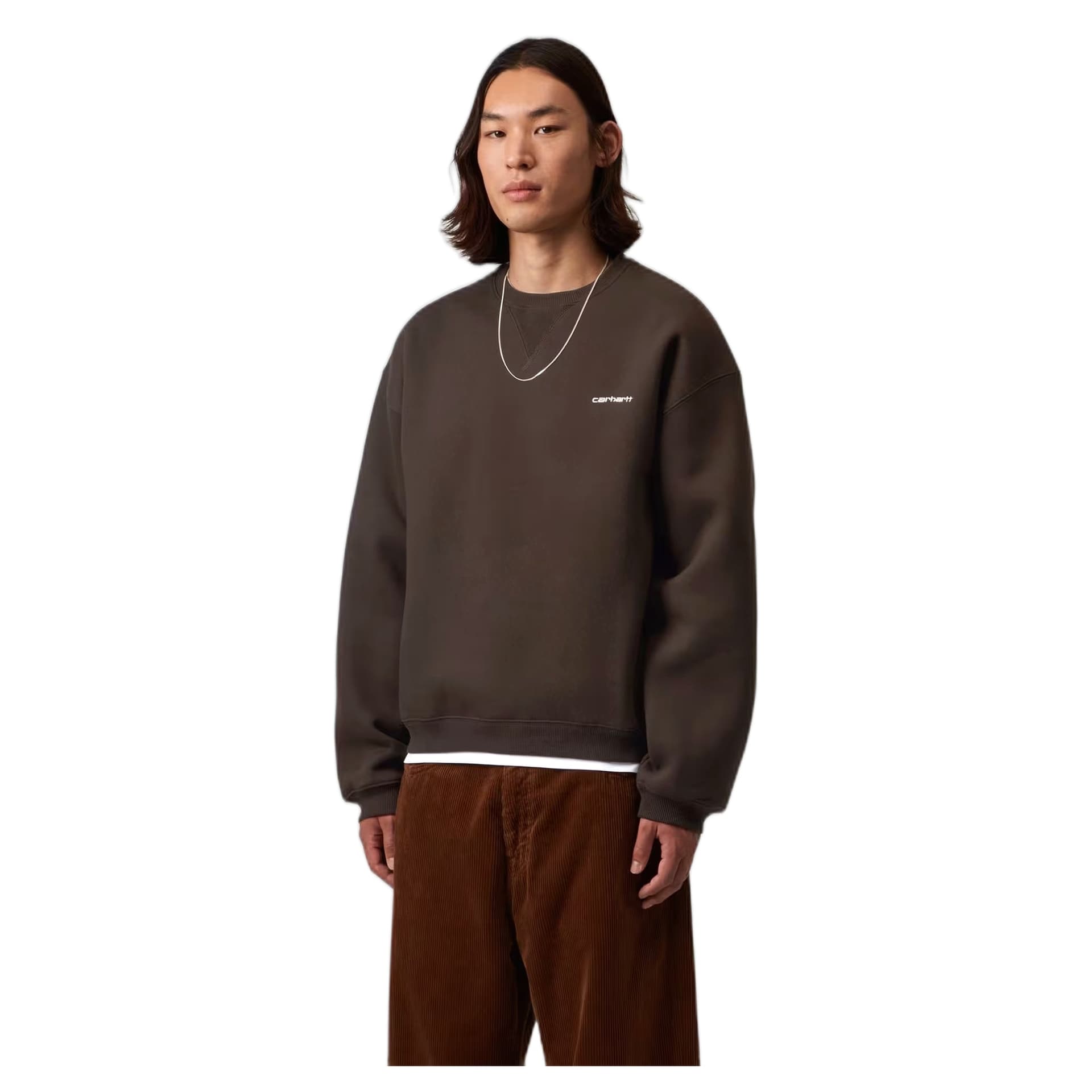 CARHARTT WIP felpa carhartt wip ebbert sweat - tobacco / white - 4