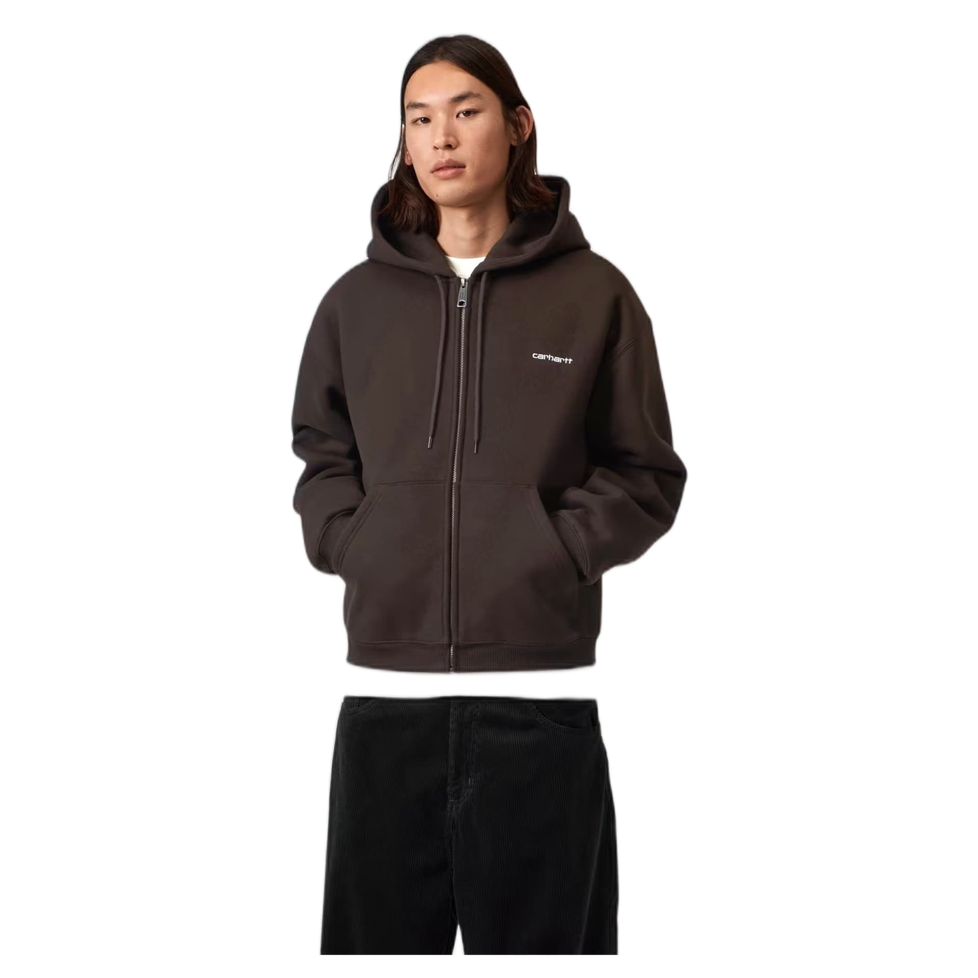 CARHARTT WIP felpa carhartt wip hooded ebbert jacket - tobacco / white - 2