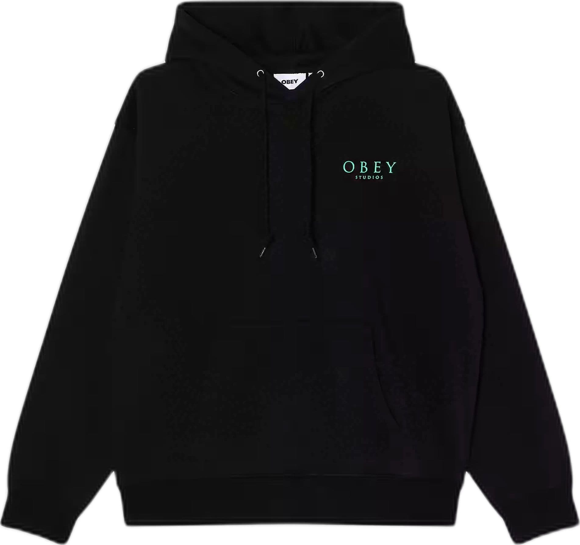 OBEY felpa obey flores robus hood fleece - black - 2