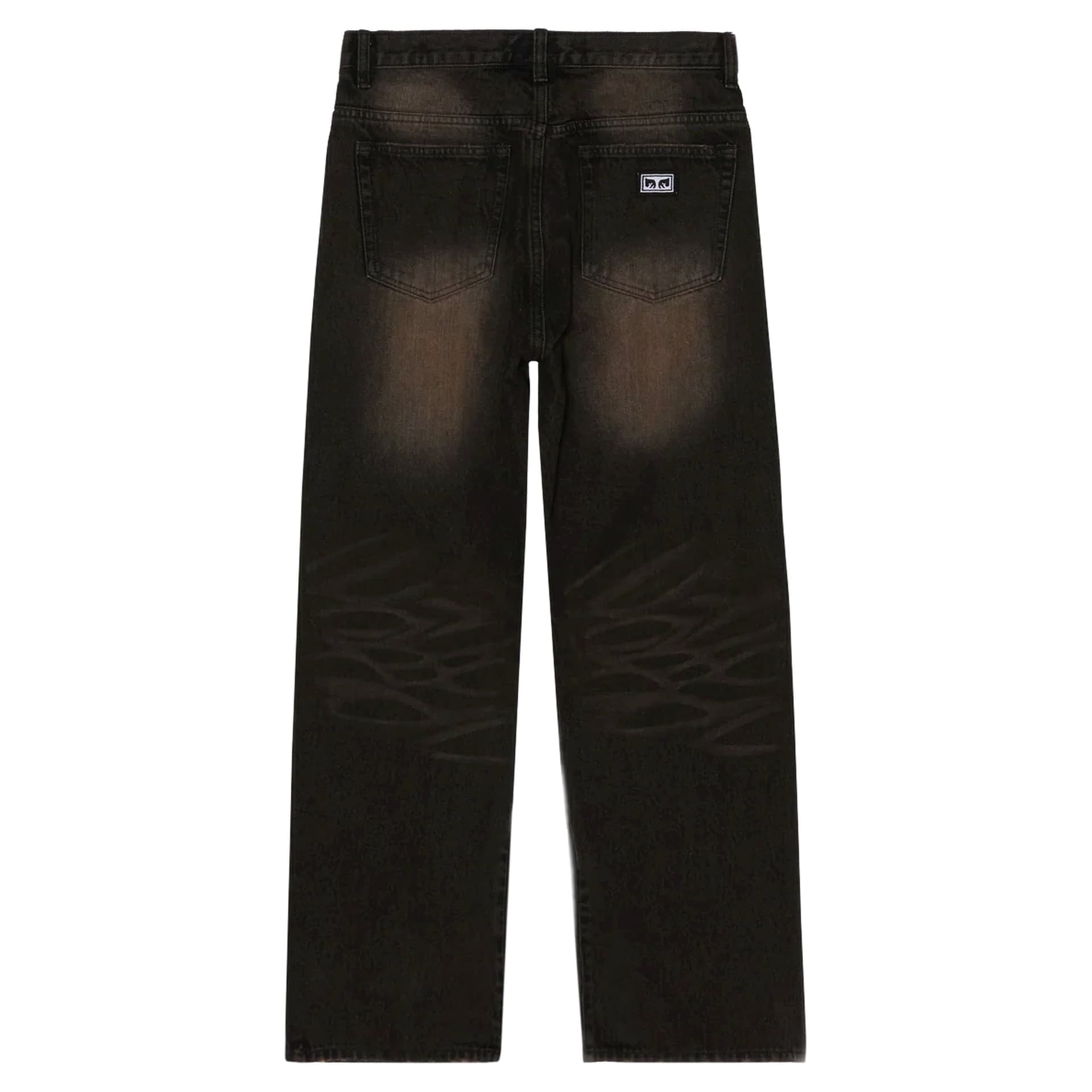 OBEY jeans obey studded boxcar straight leg denim - black rust wash - 2
