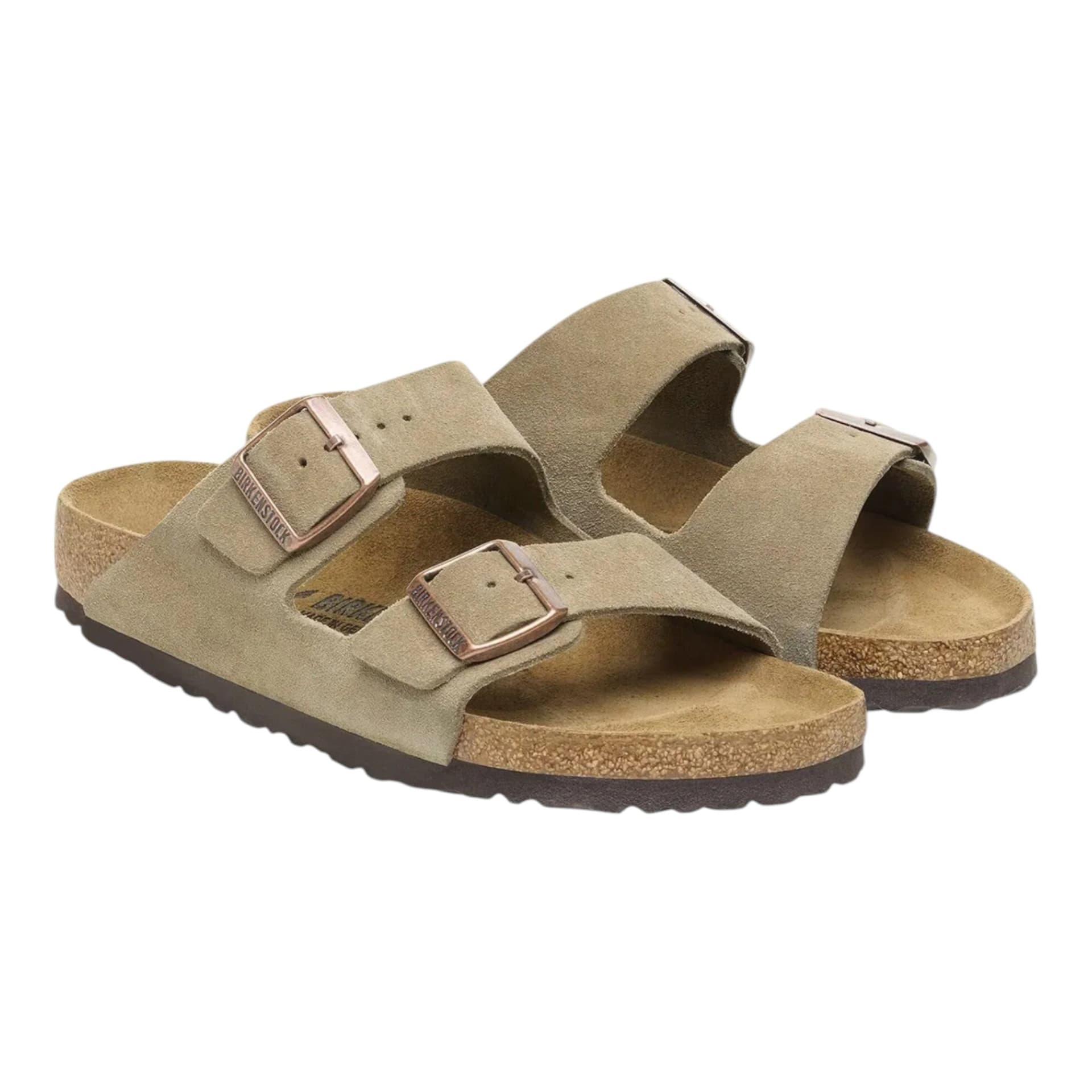 BIRKENSTOCK sandali unisex birkenstock arizona suede leather - taupe - 2
