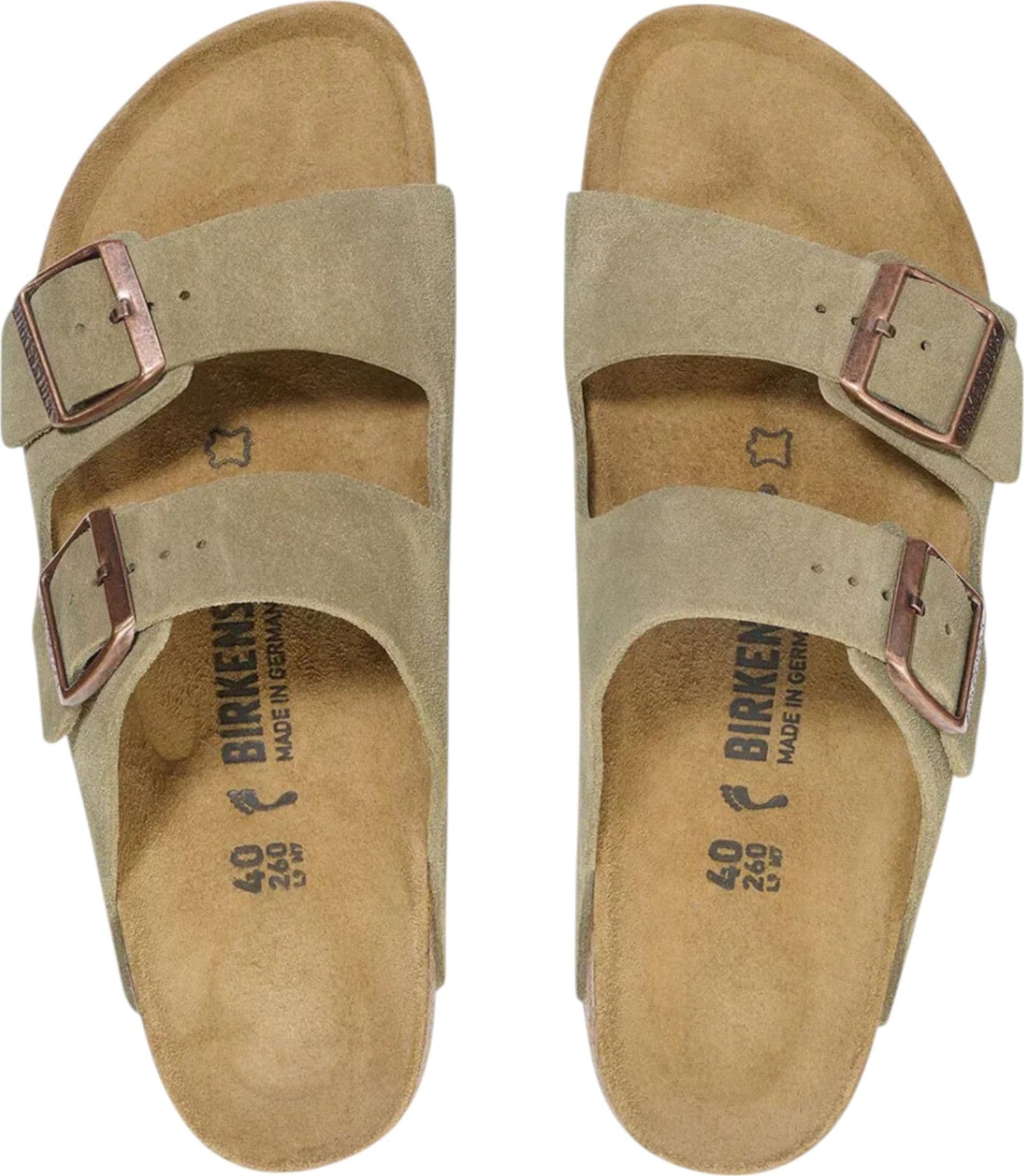 BIRKENSTOCK sandali unisex birkenstock arizona suede leather - taupe - 4