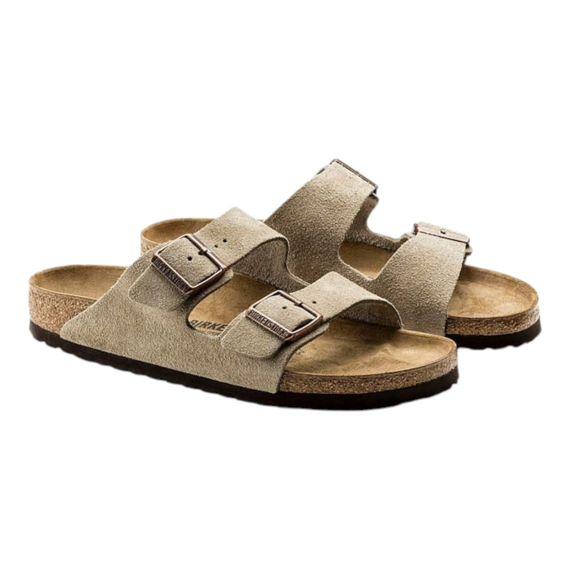 BIRKENSTOCK sandali unisex birkenstock arizona - taupe suede leather - 2
