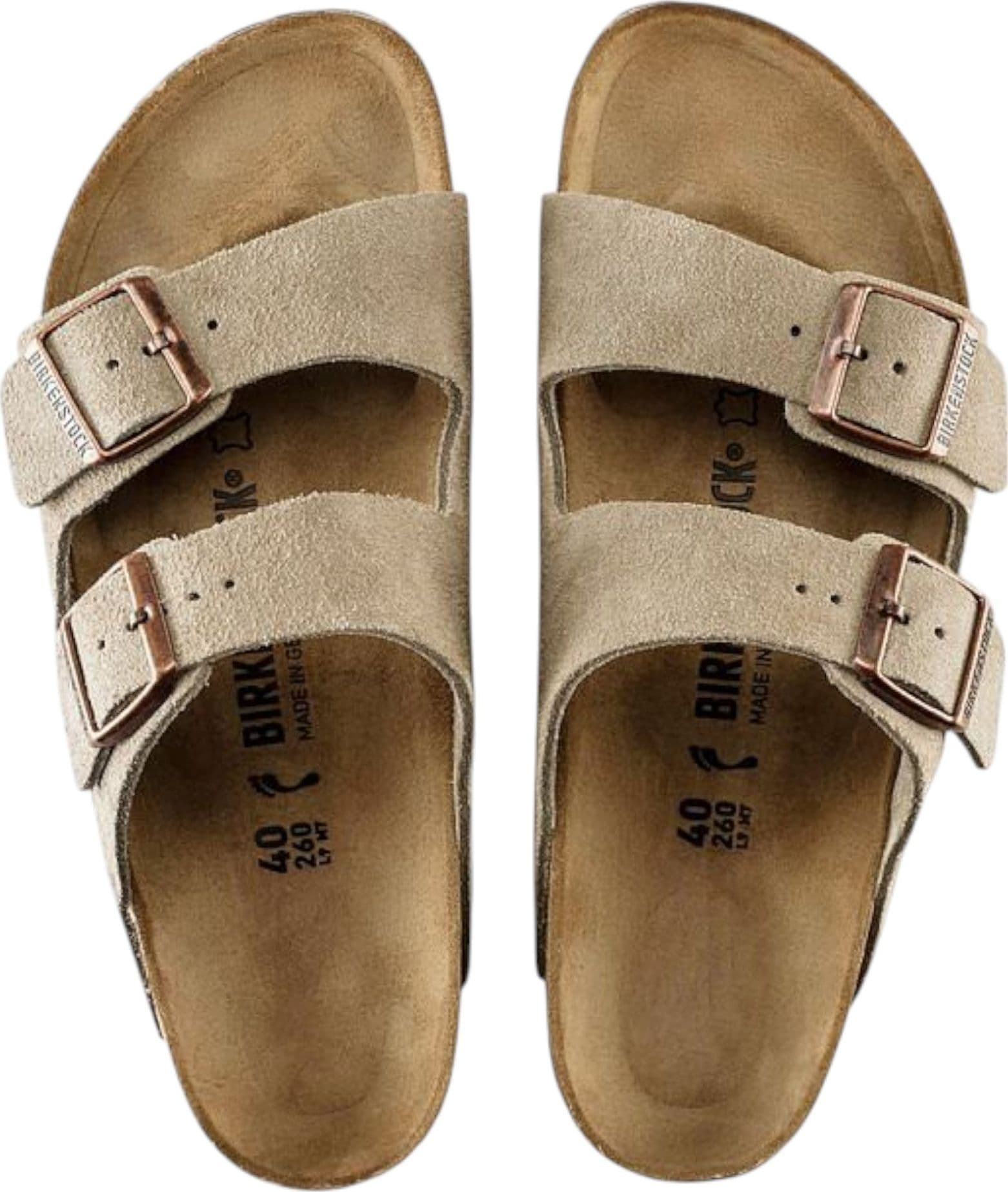BIRKENSTOCK sandali unisex birkenstock arizona - taupe suede leather - 4
