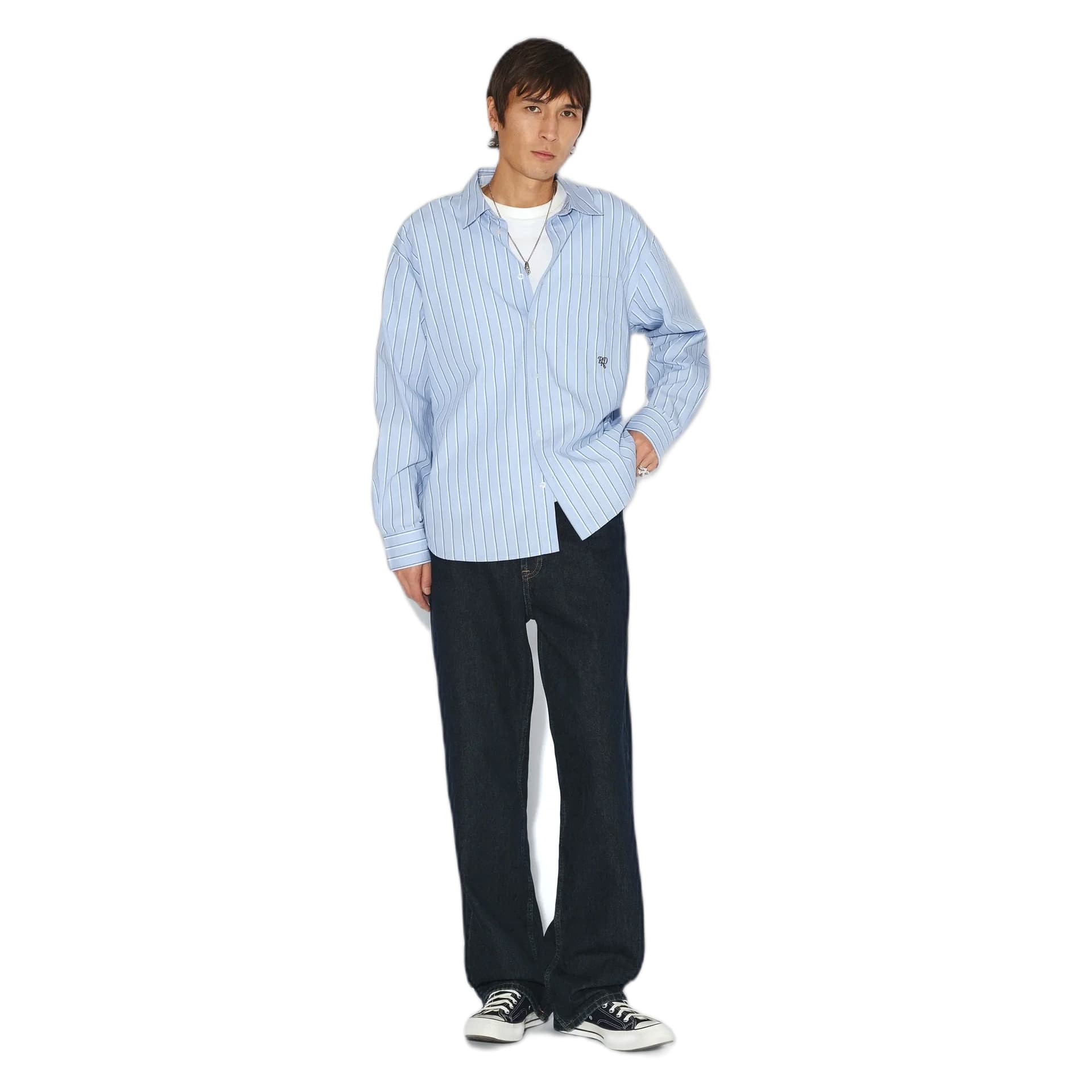 DRDENIM camicia dr.denim wes shirt - blue stripe - 4