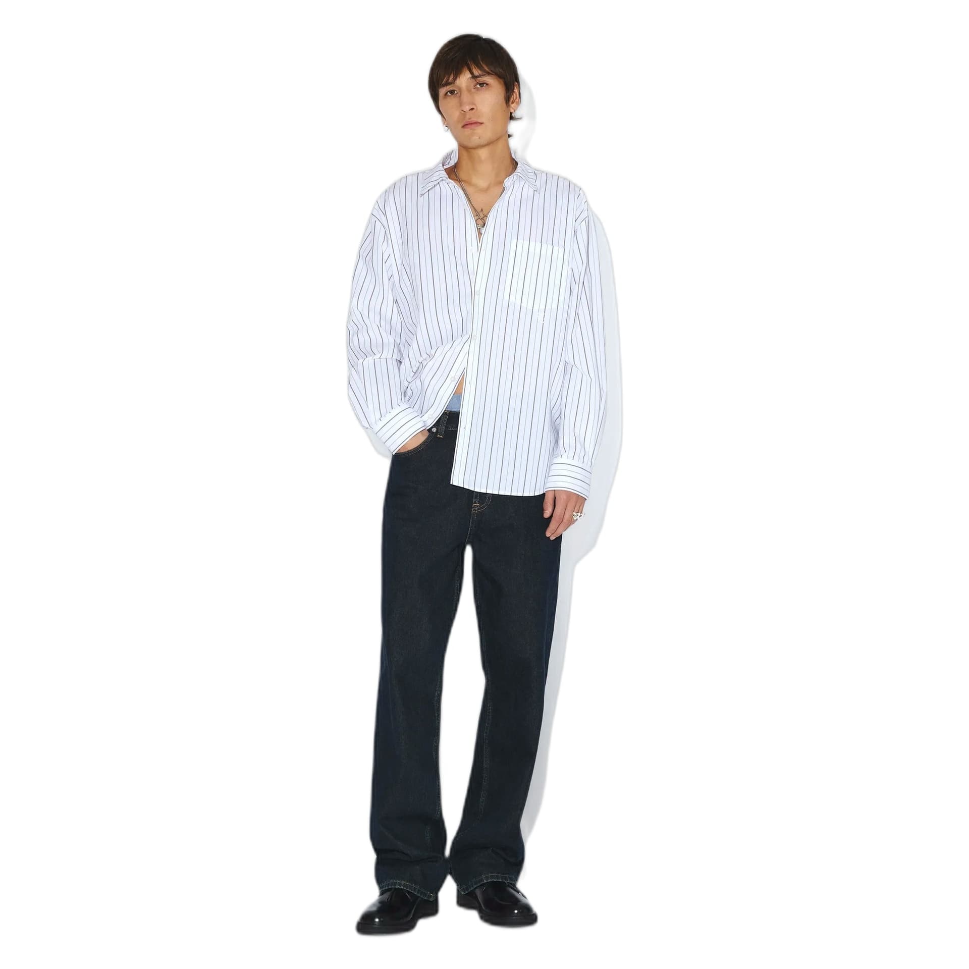 DRDENIM camicia dr.denim wes shirt - ecru tan stripe - 3