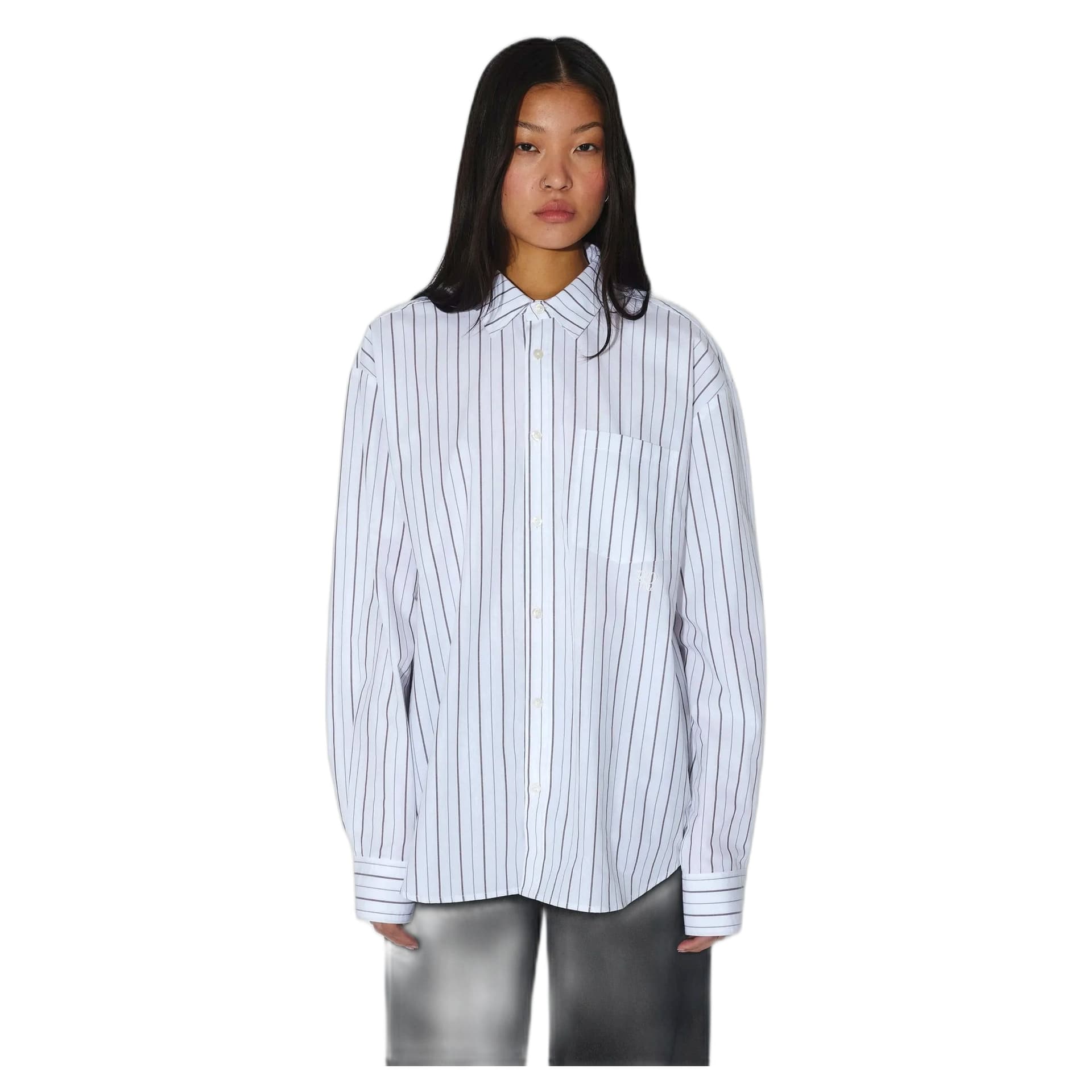 DRDENIM camicia dr.denim wes shirt - ecru tan stripe - 4