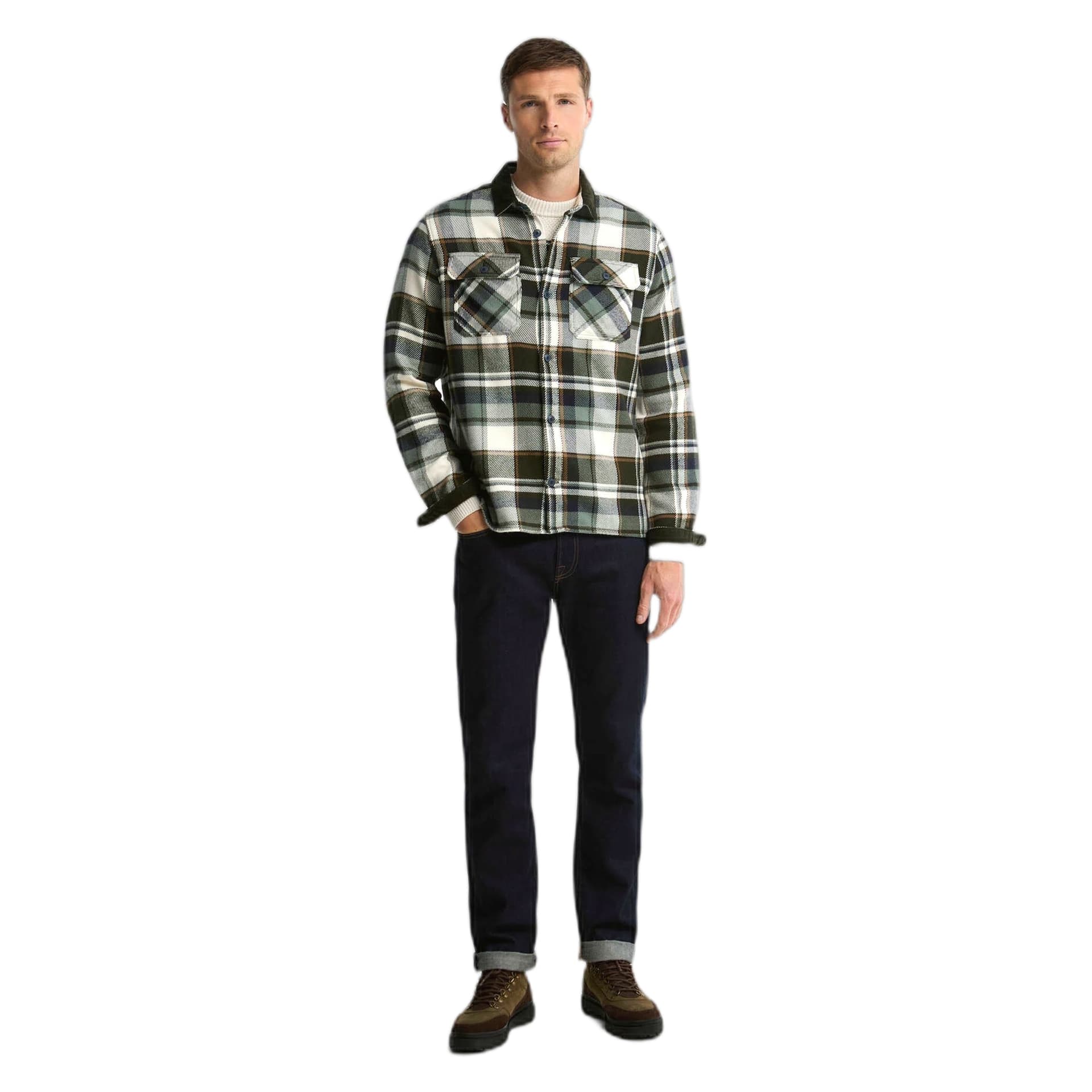BARBOUR camicia grasmoor relaxed checked - mid olive - 3