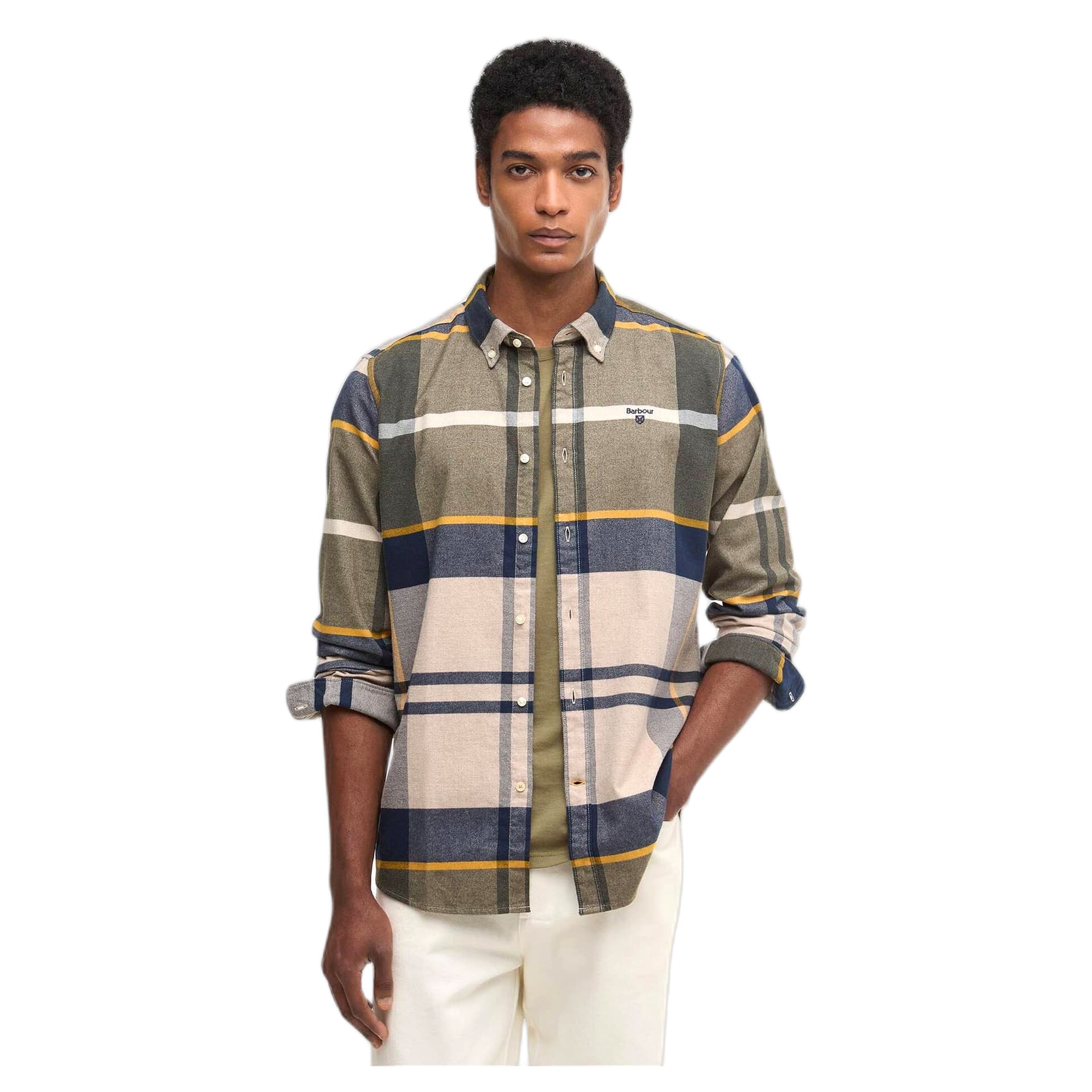 BARBOUR camicia barbour iceloch tailored shirt - forest mist - 2