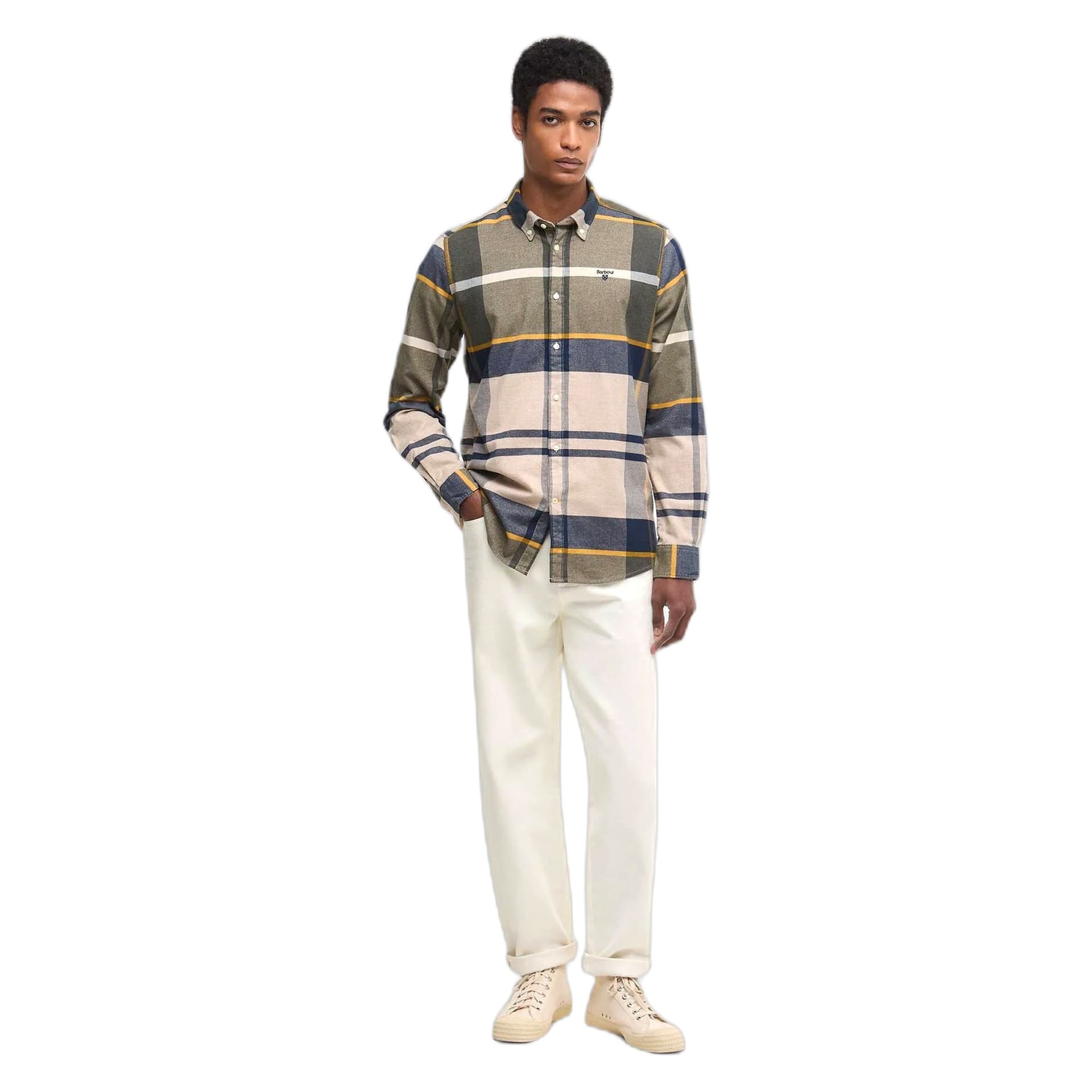 BARBOUR camicia barbour iceloch tailored shirt - forest mist - 3