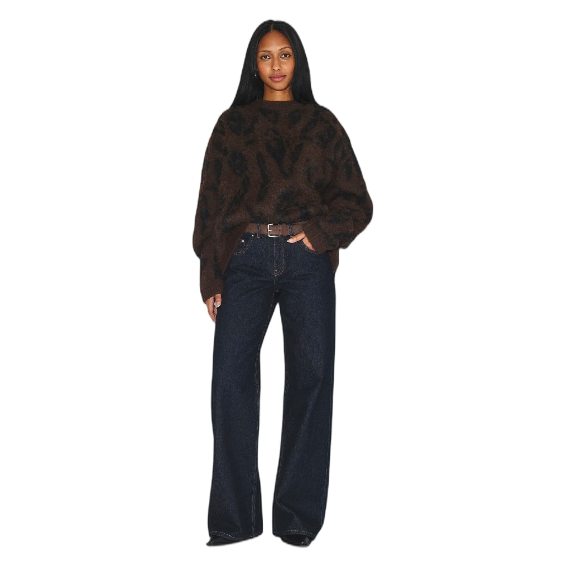 DRDENIM maglione dr.denim mic sweater - brown black scribble - 3