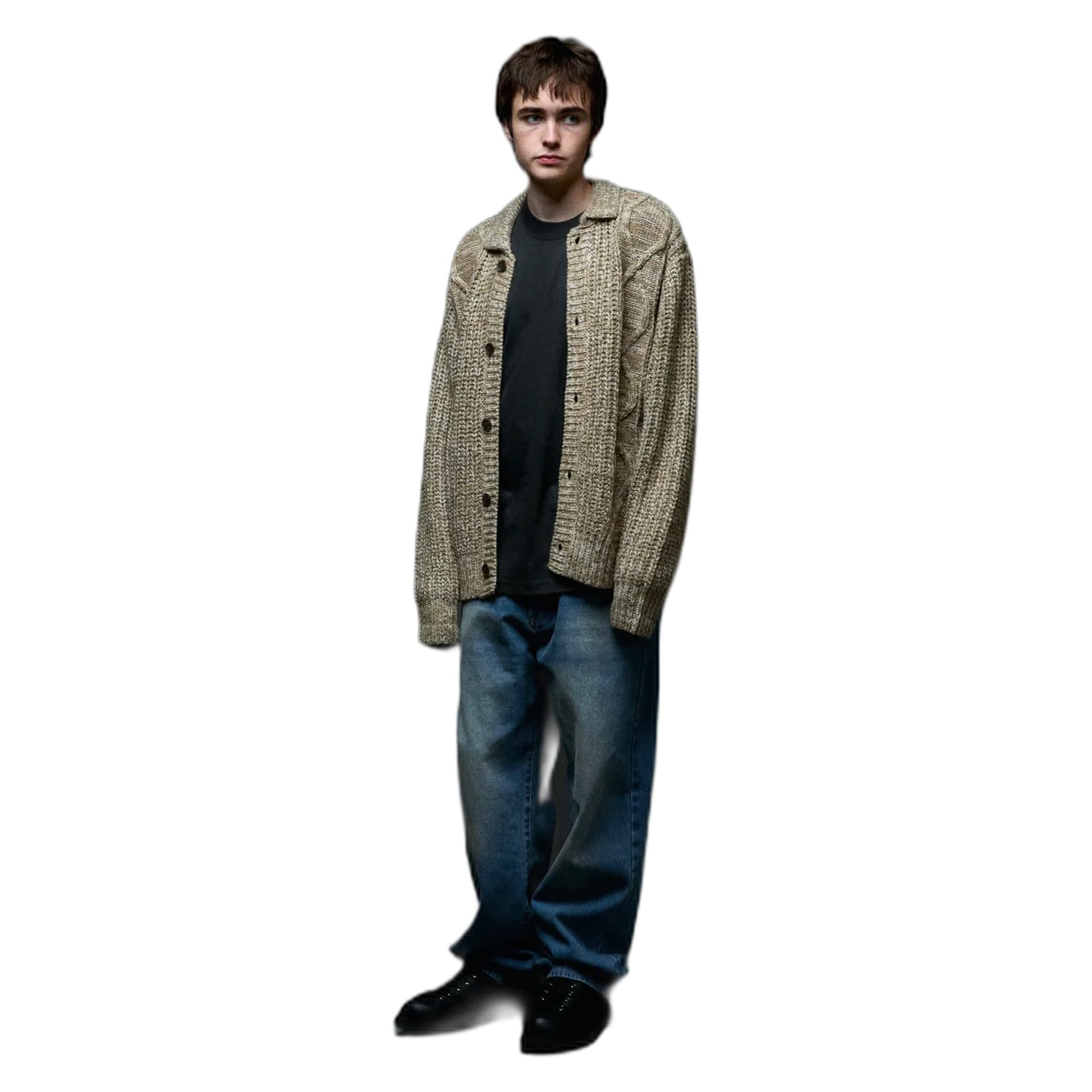 OBEY cardigan obey isar button up sweater - silver sage multi - 3