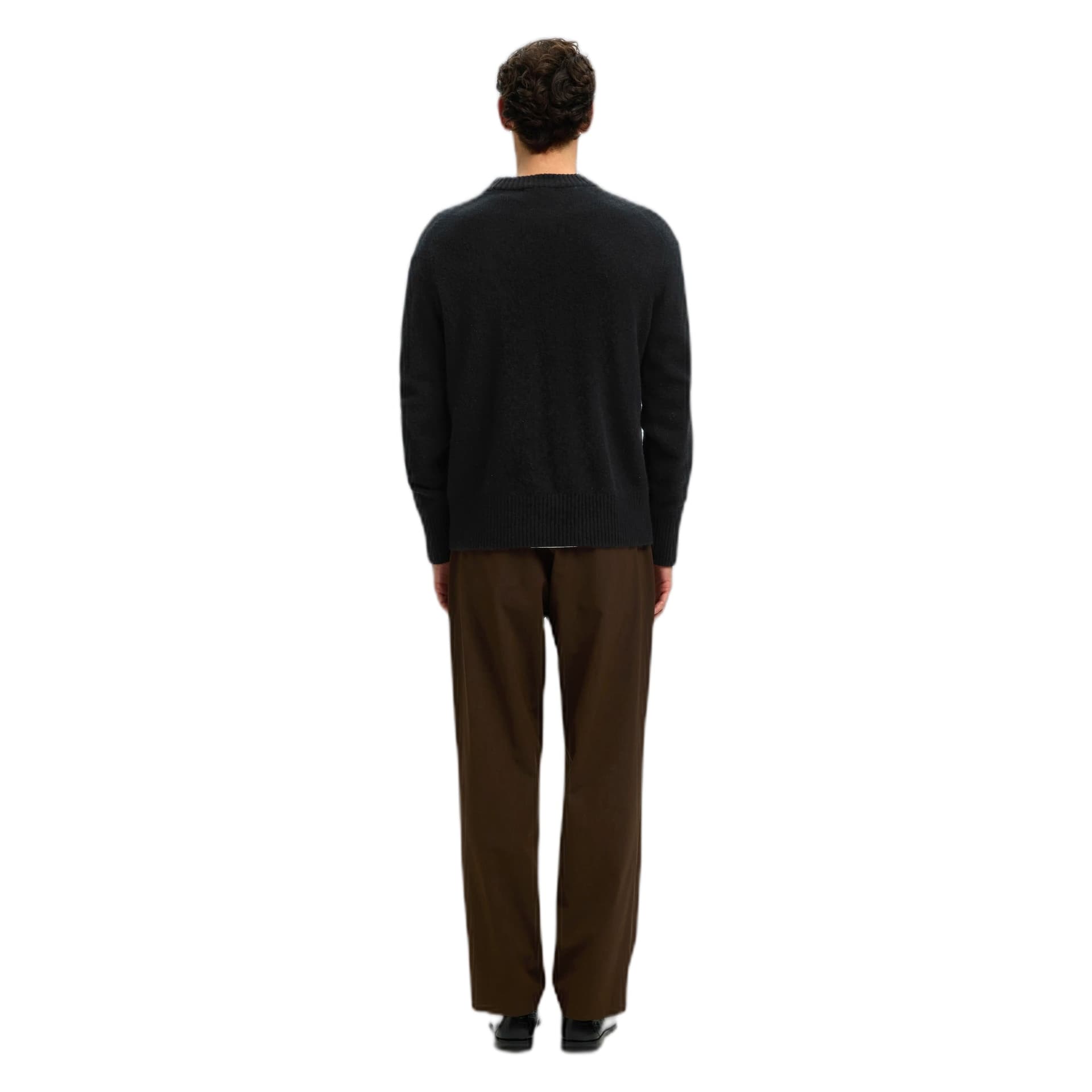 SELECTED HOMME maglione selected homme calle cashmere blend crew neck - black - 6