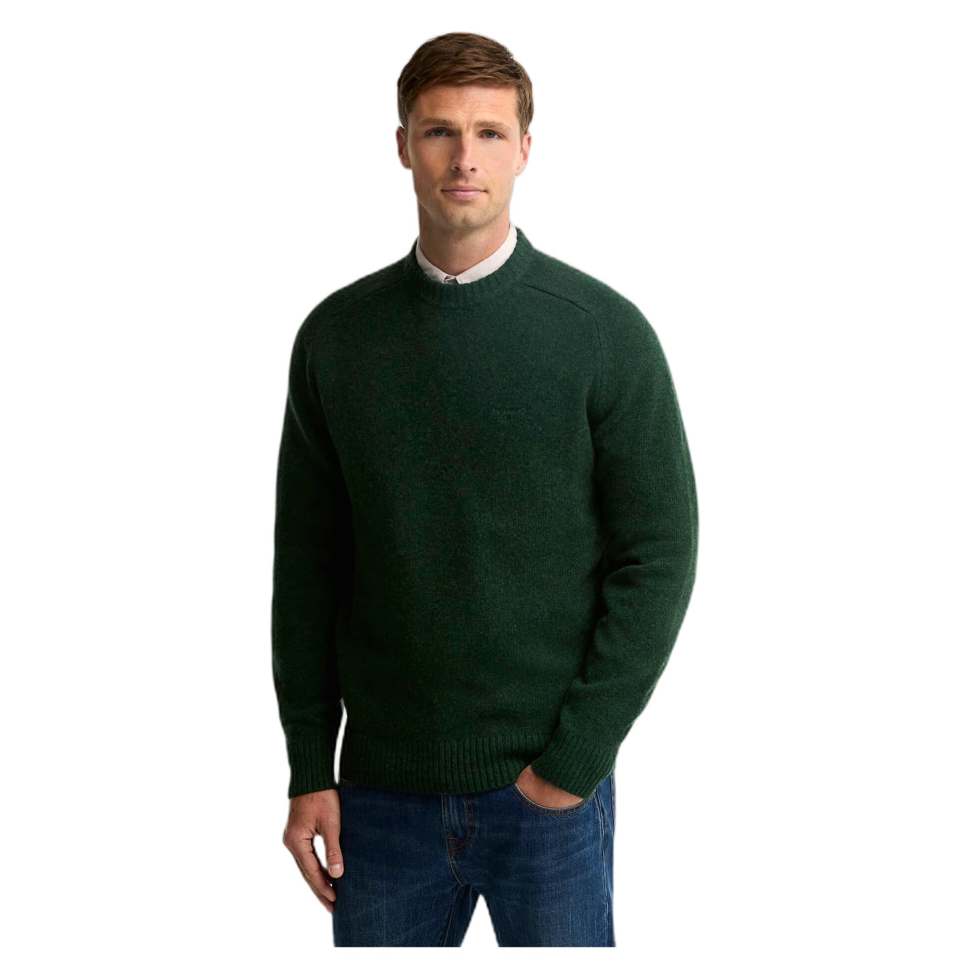BARBOUR maglione barbour newton crew neck sweater - sage - 2
