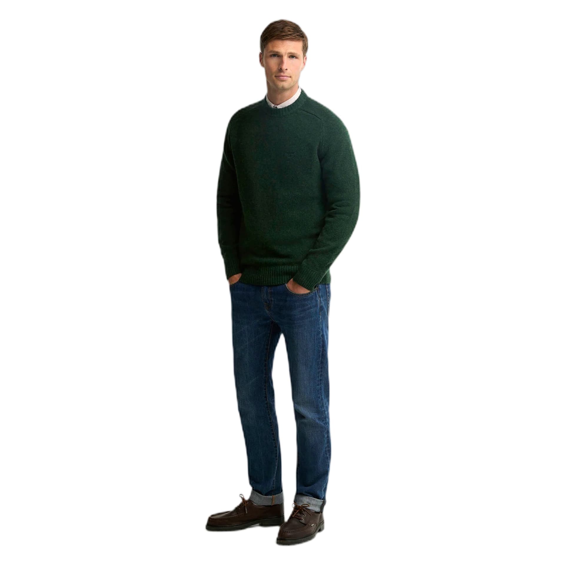 BARBOUR maglione barbour newton crew neck sweater - sage - 3