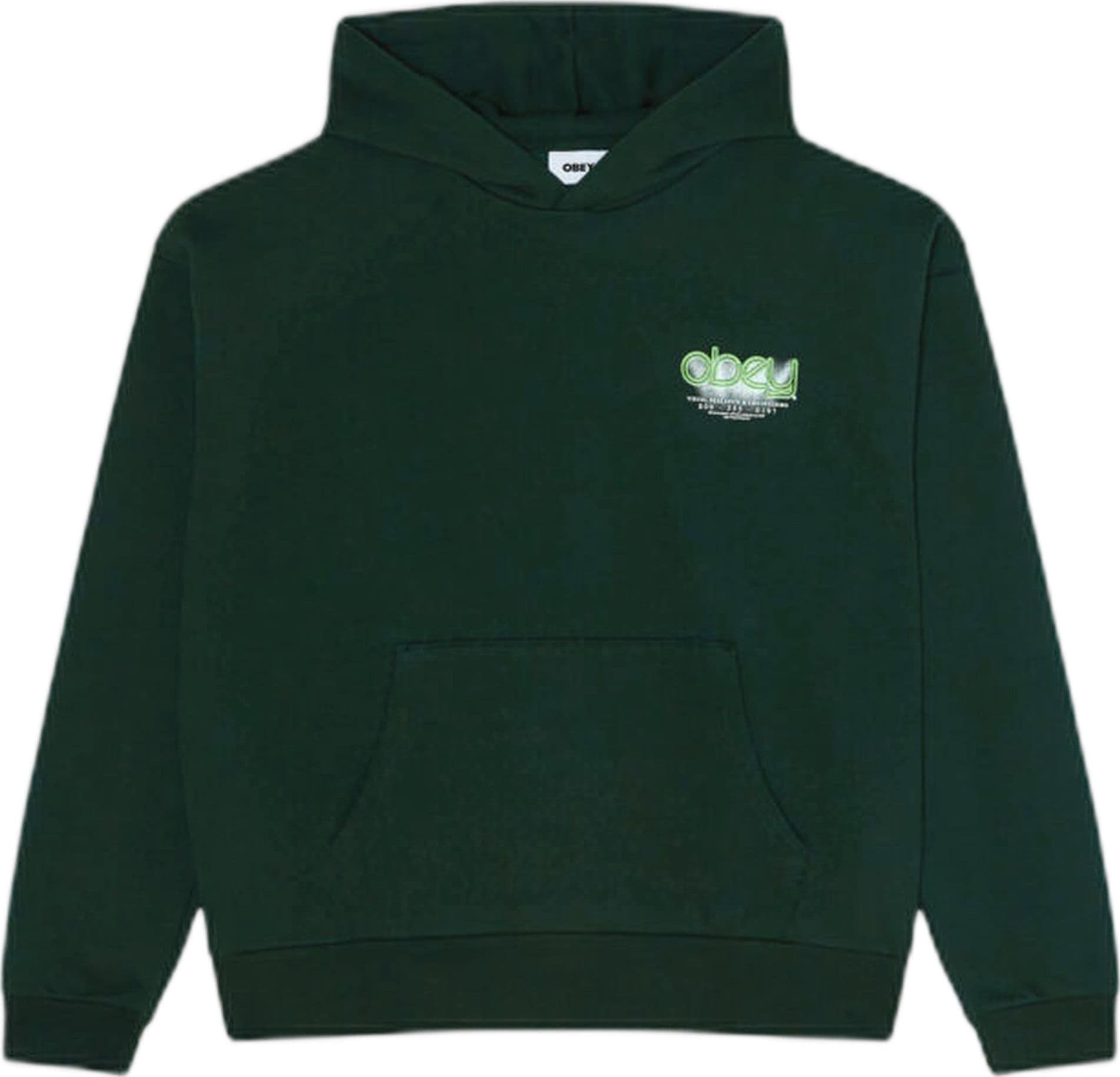 OBEY felpa obey visuals extra heavy hood fleece - green gables - 2