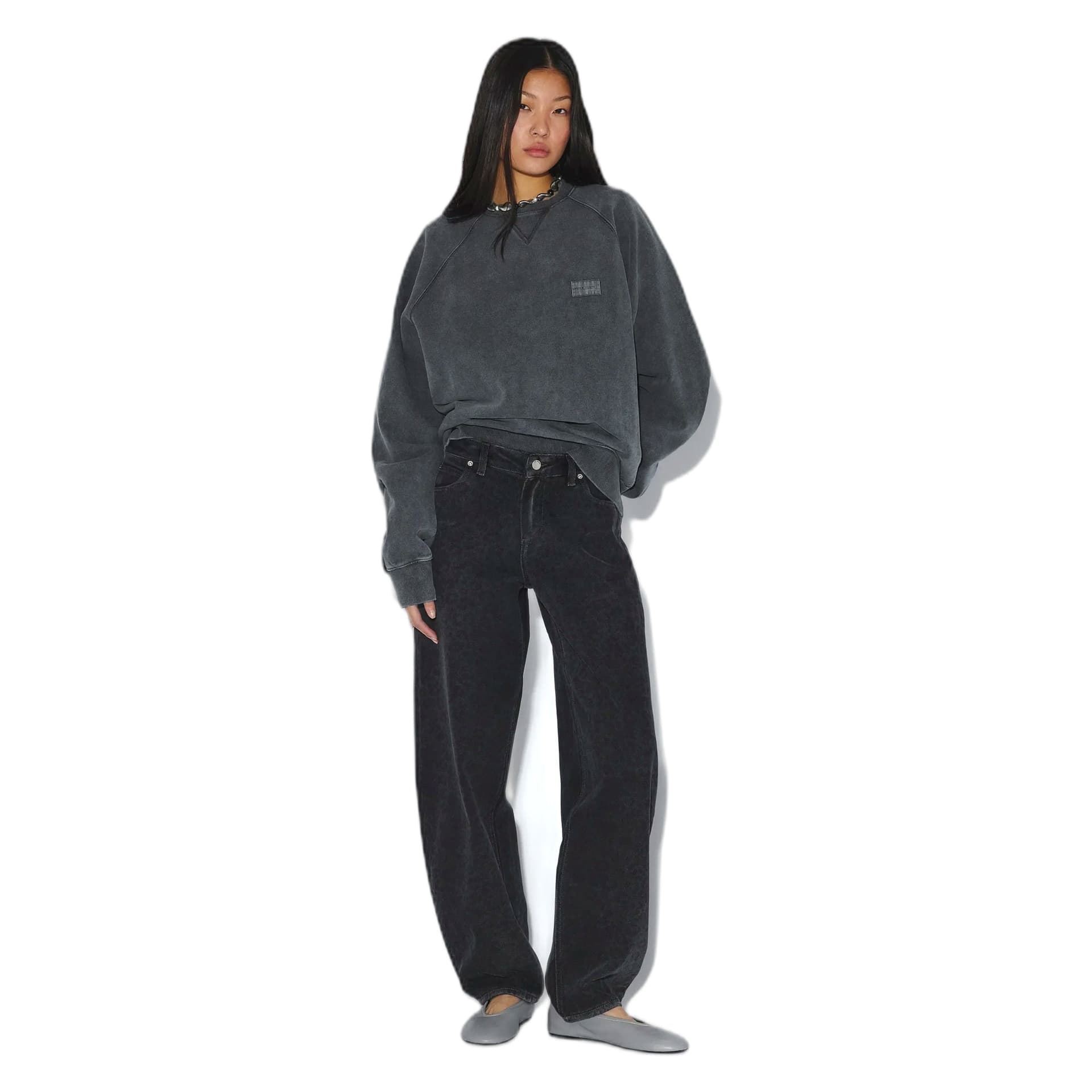 DRDENIM felpa dr.denim andie sweater - grey black overdye - 6