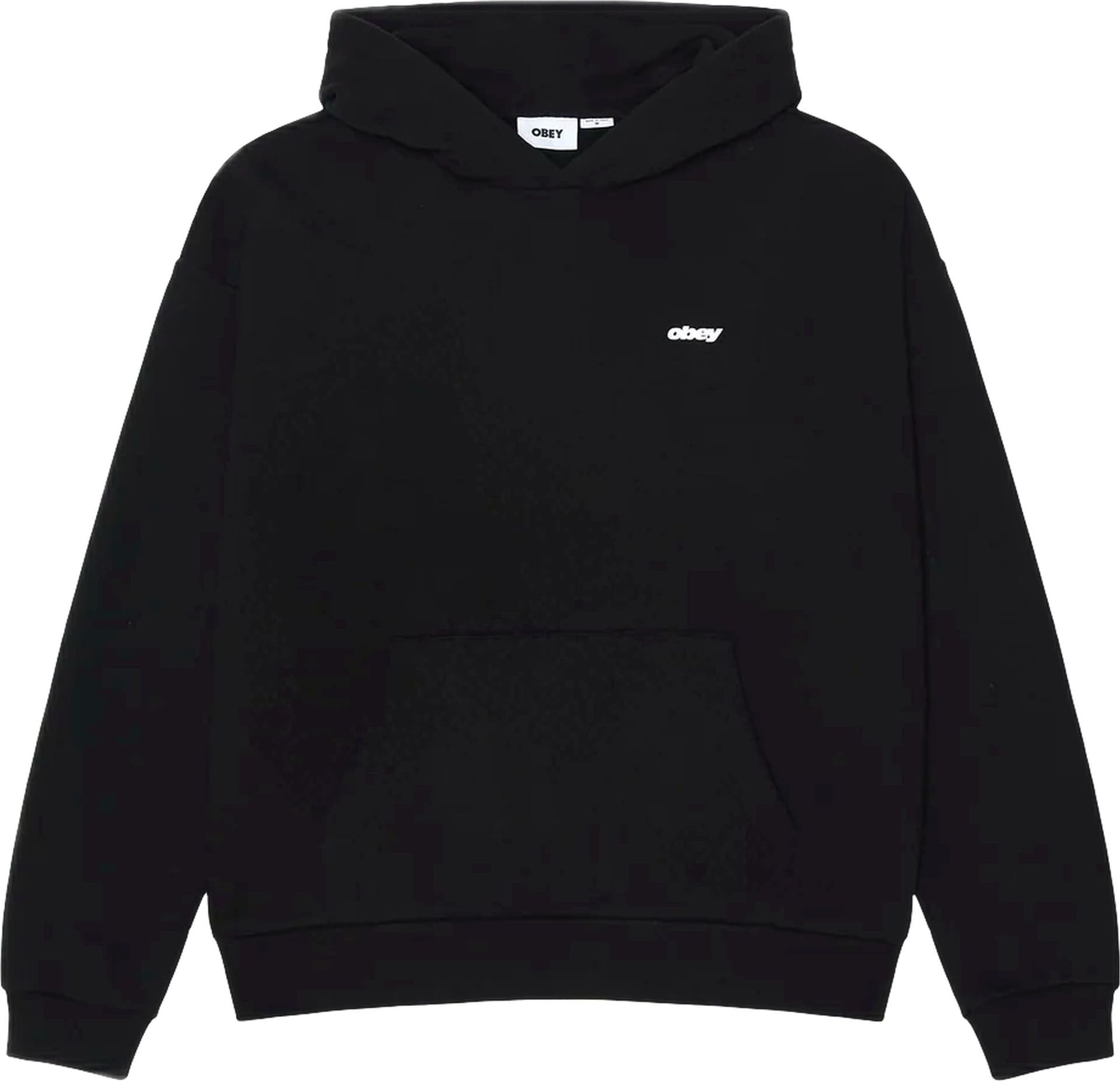 OBEY felpa obey intercontinental extra heavy hood fleece - black - 2