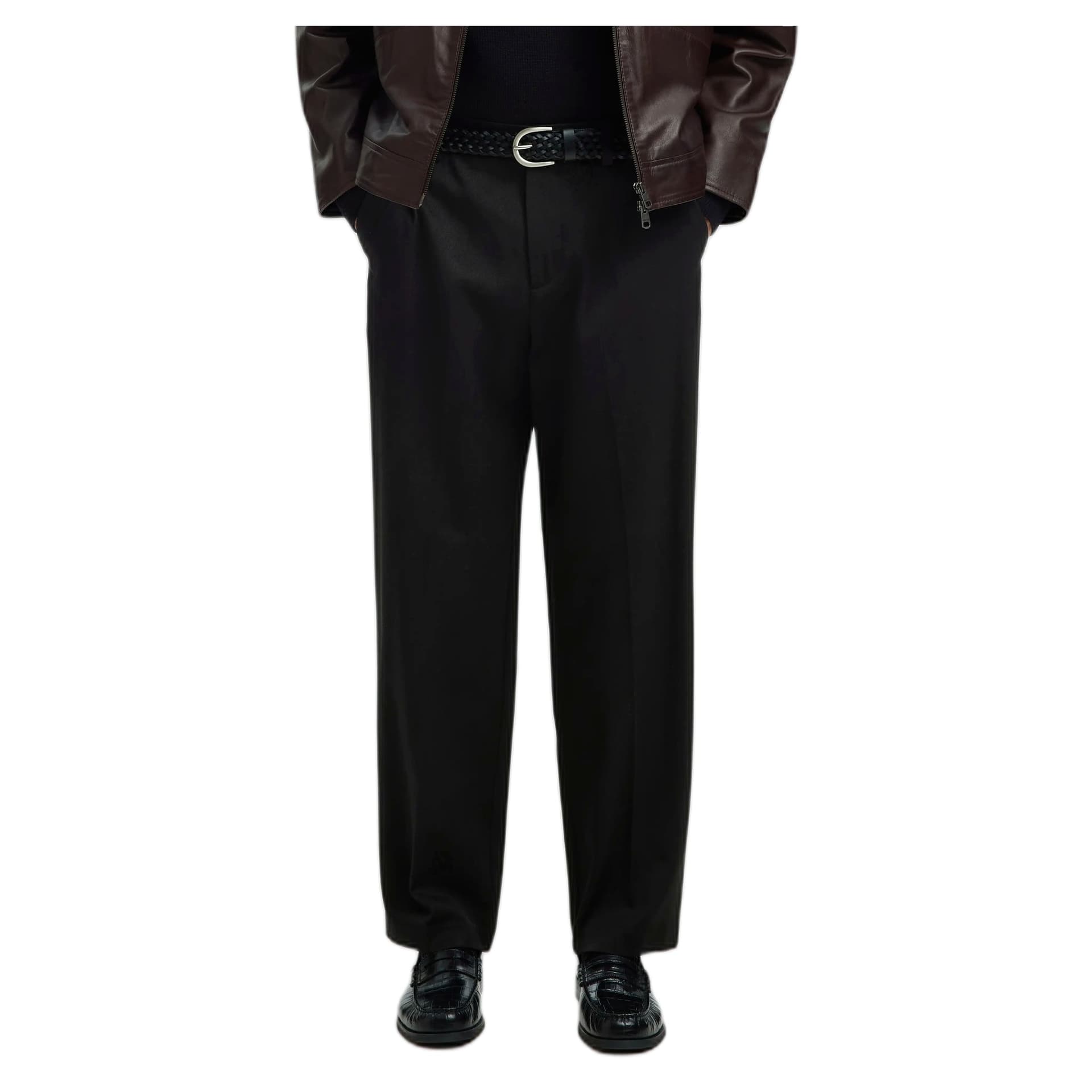SELECTED HOMME pantaloni selected homme loose luke wool blend pant - black - 2