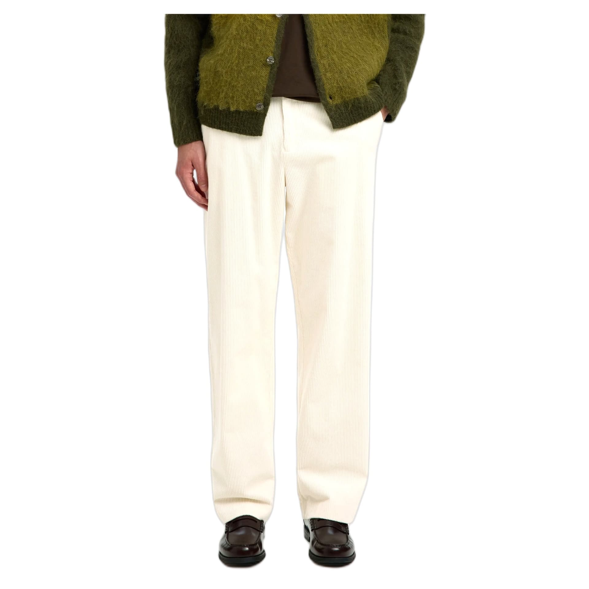 SELECTED HOMME pantaloni selected homme loose luke corduroy pant - egret - 2