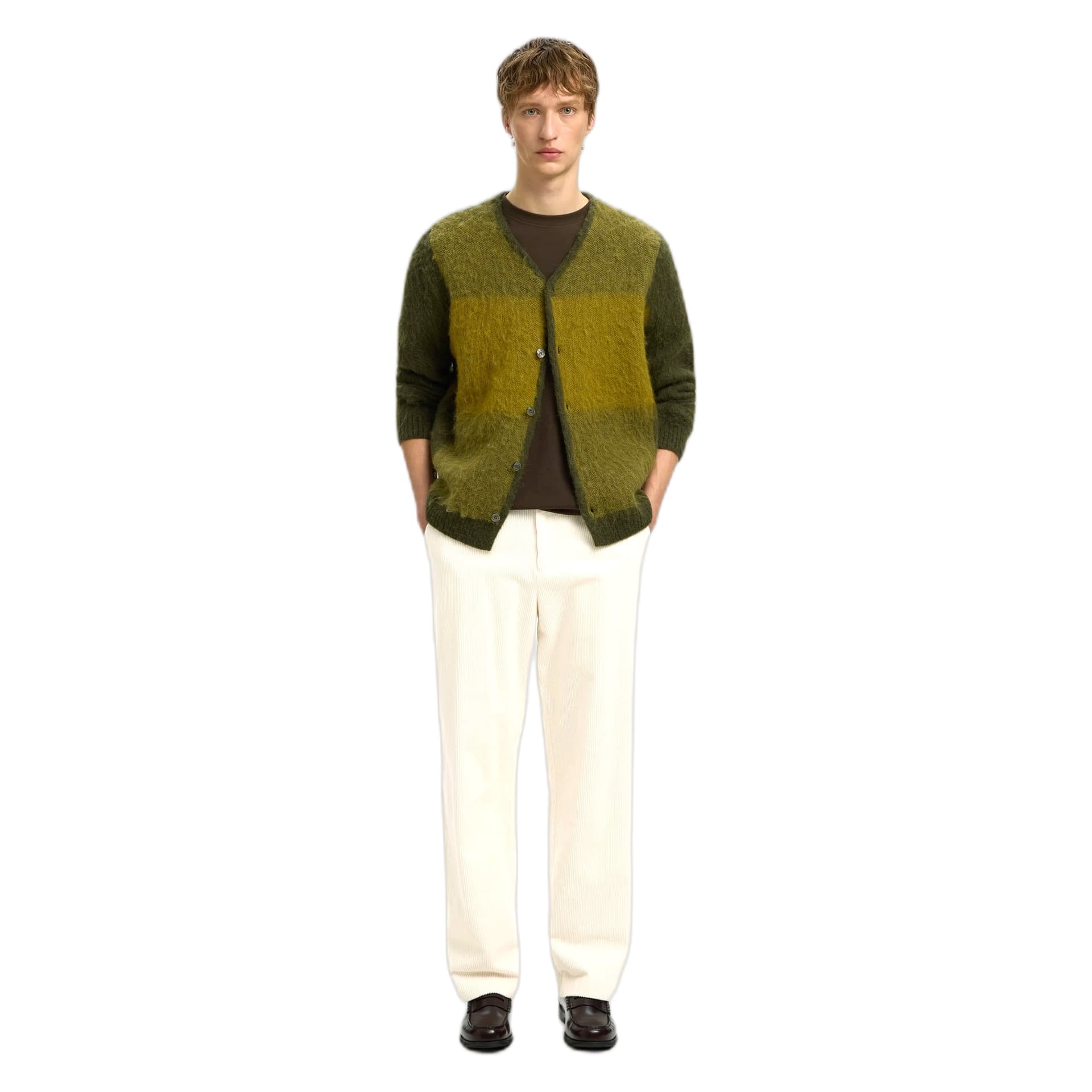 SELECTED HOMME pantaloni selected homme loose luke corduroy pant - egret - 3