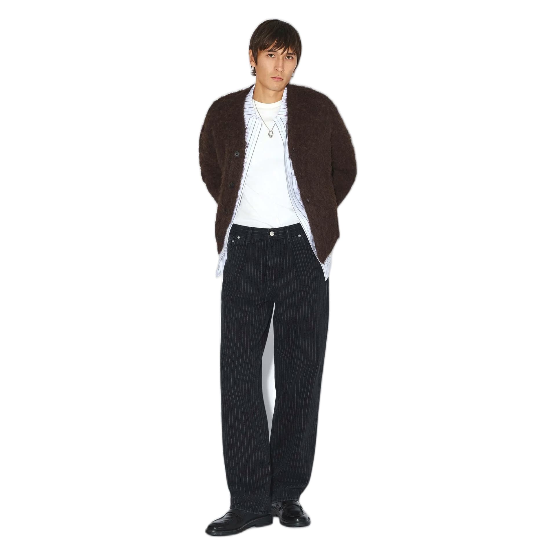 DRDENIM jeans dr denim omar relaxed pleated - washed black pinstripe - 4