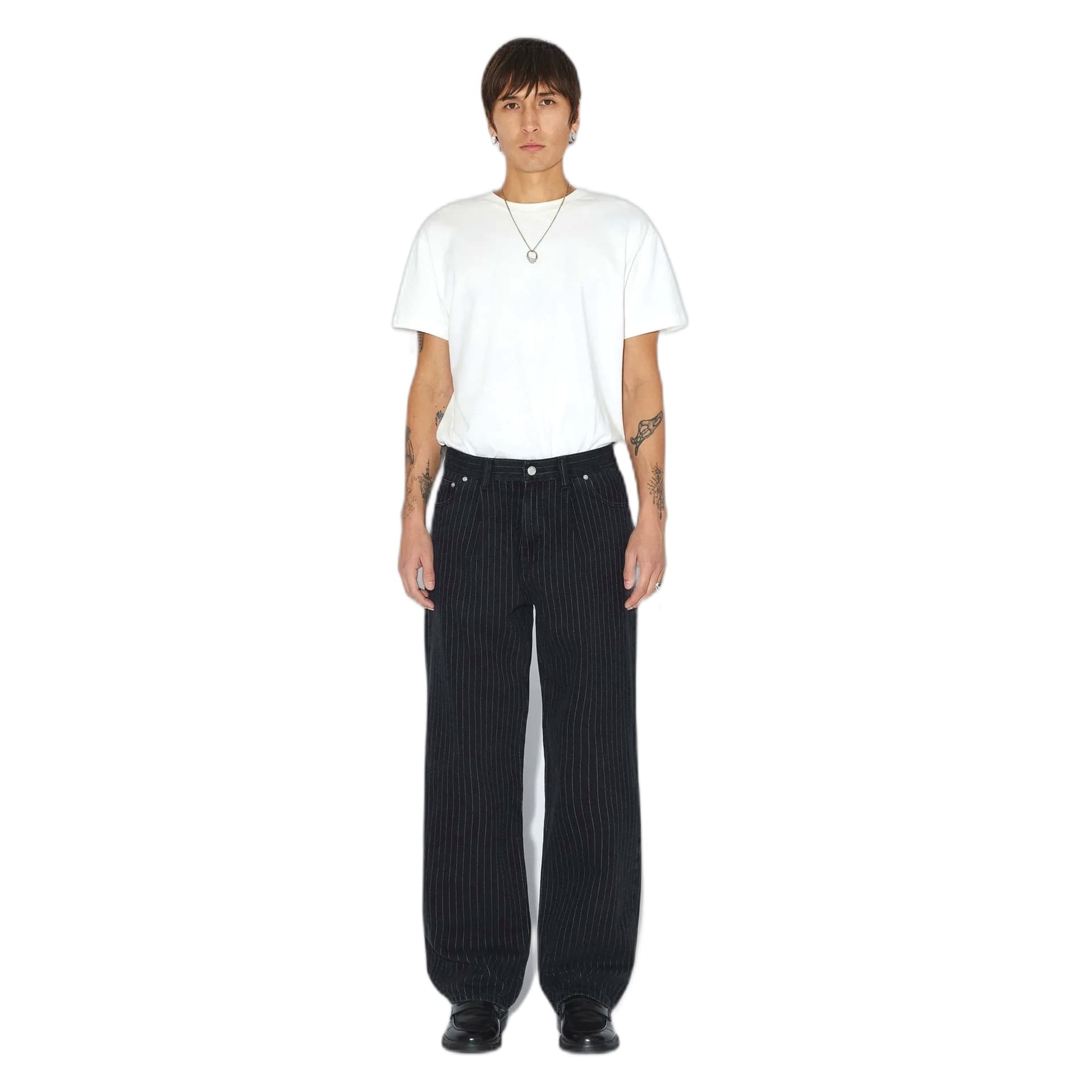 DRDENIM jeans dr denim omar relaxed pleated - washed black pinstripe - 6