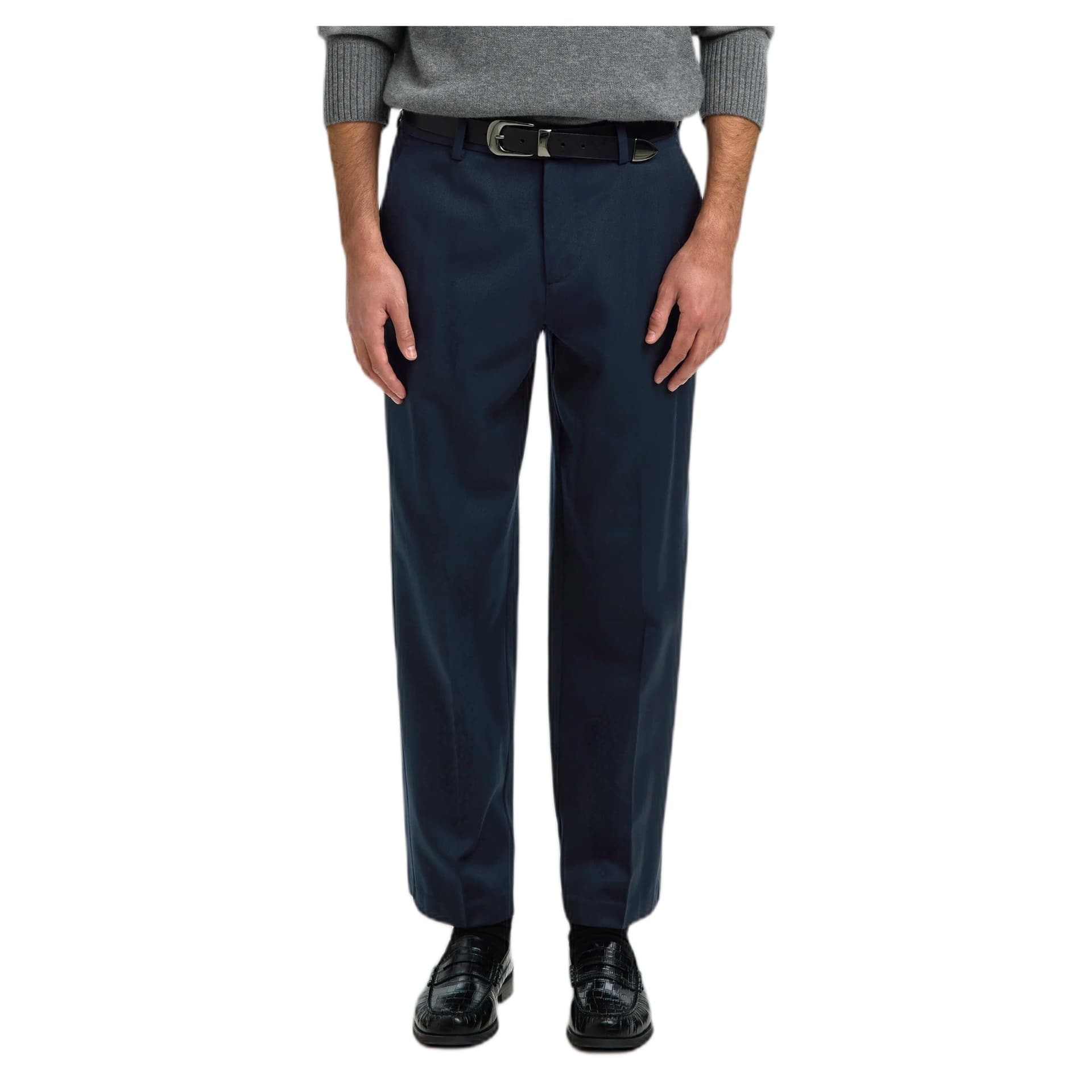 SELECTED pantalone selected homme loose luke wool blend pant - sky captain - 4