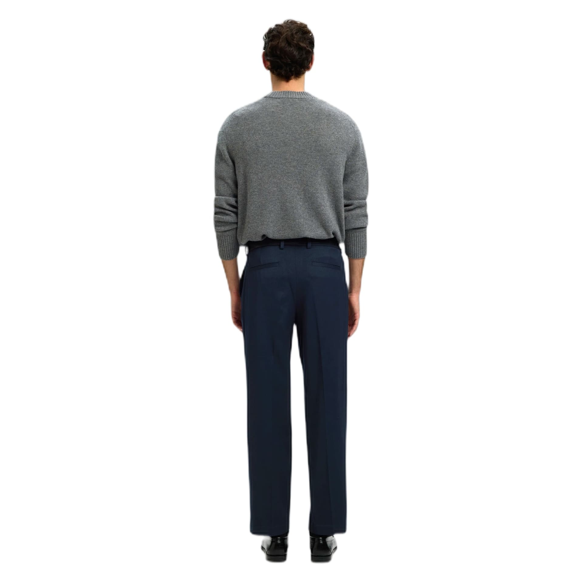 SELECTED pantalone selected homme loose luke wool blend pant - sky captain - 5