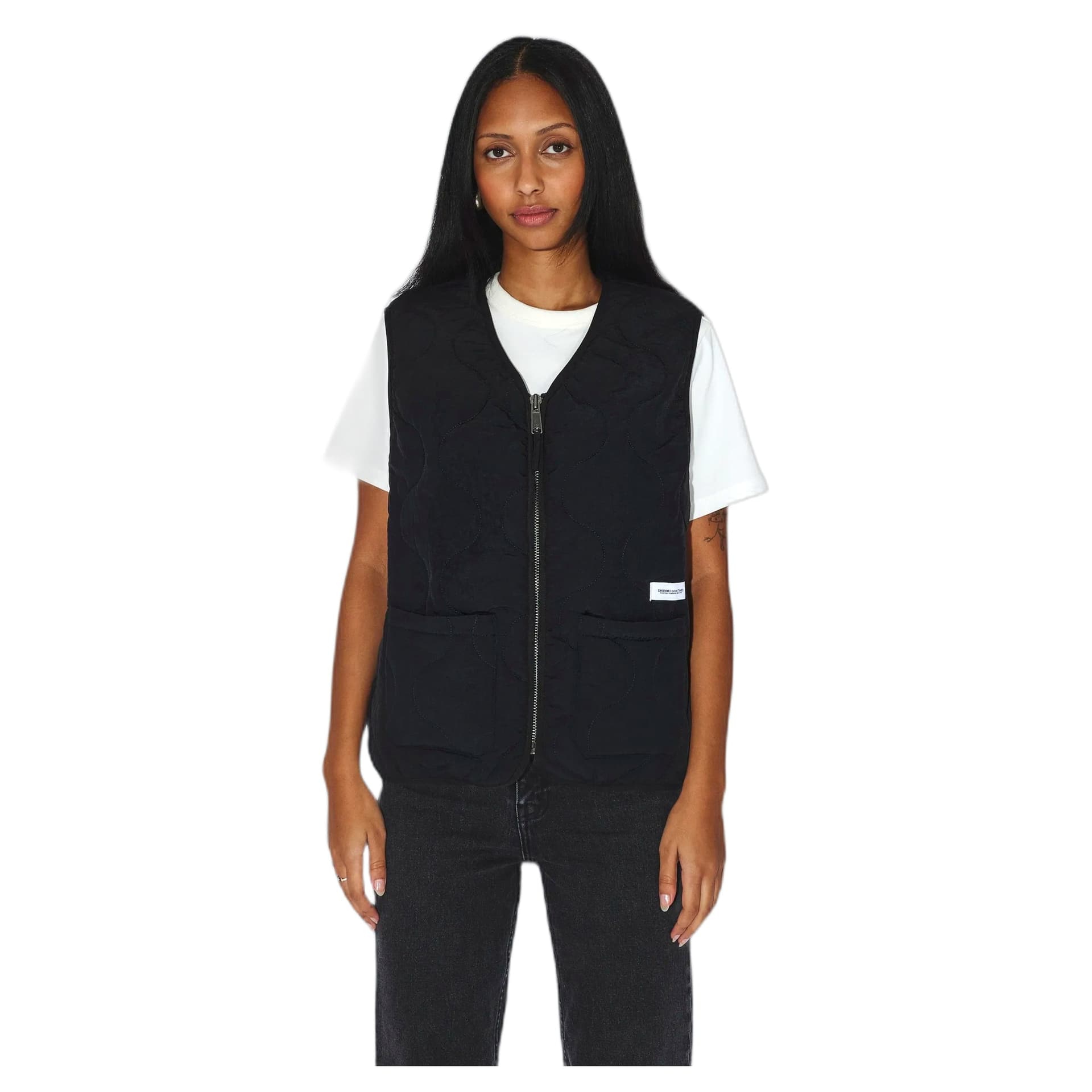 DRDENIM gilet dr denim terry quilted vest - black - 2