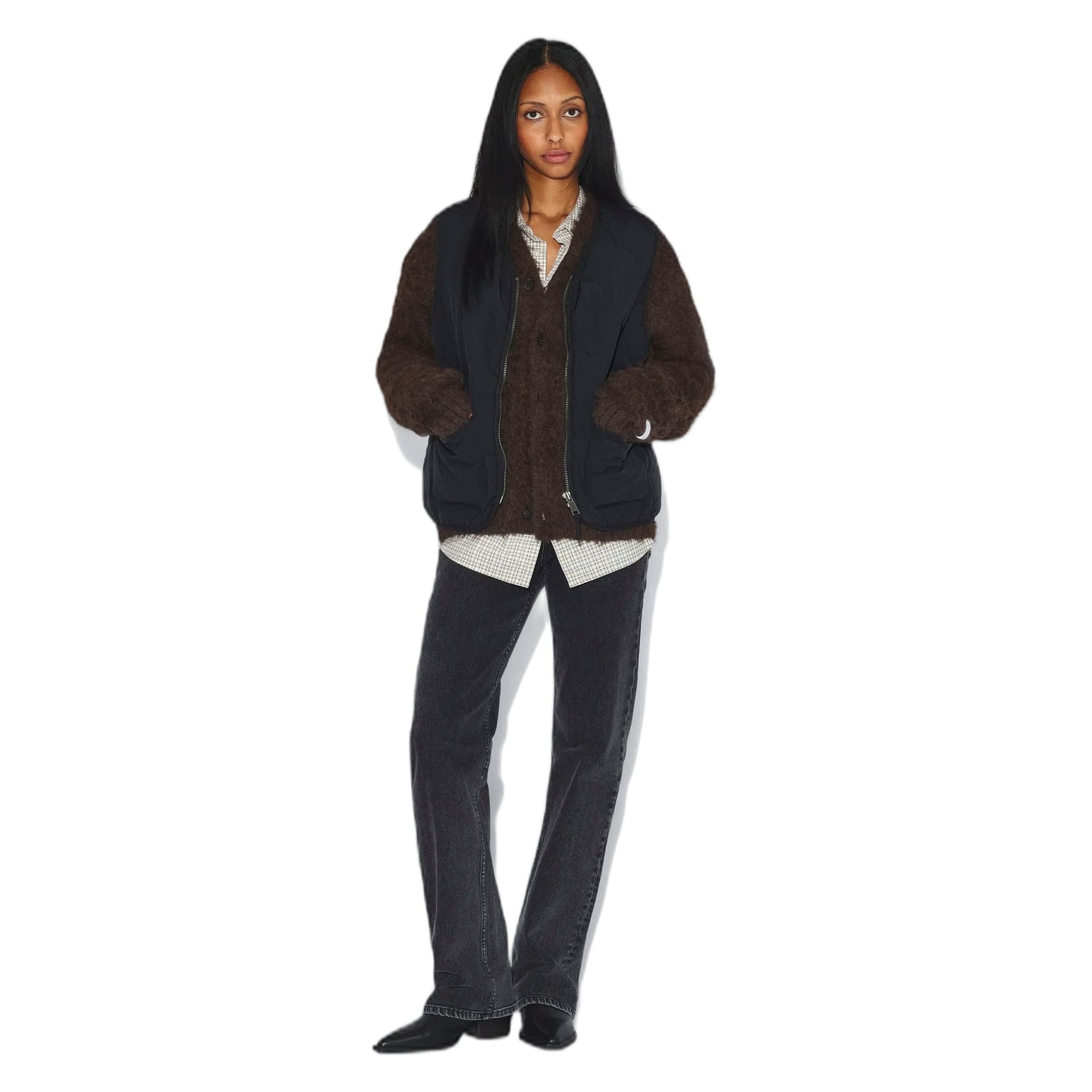 DRDENIM gilet dr denim terry quilted vest - black - 3