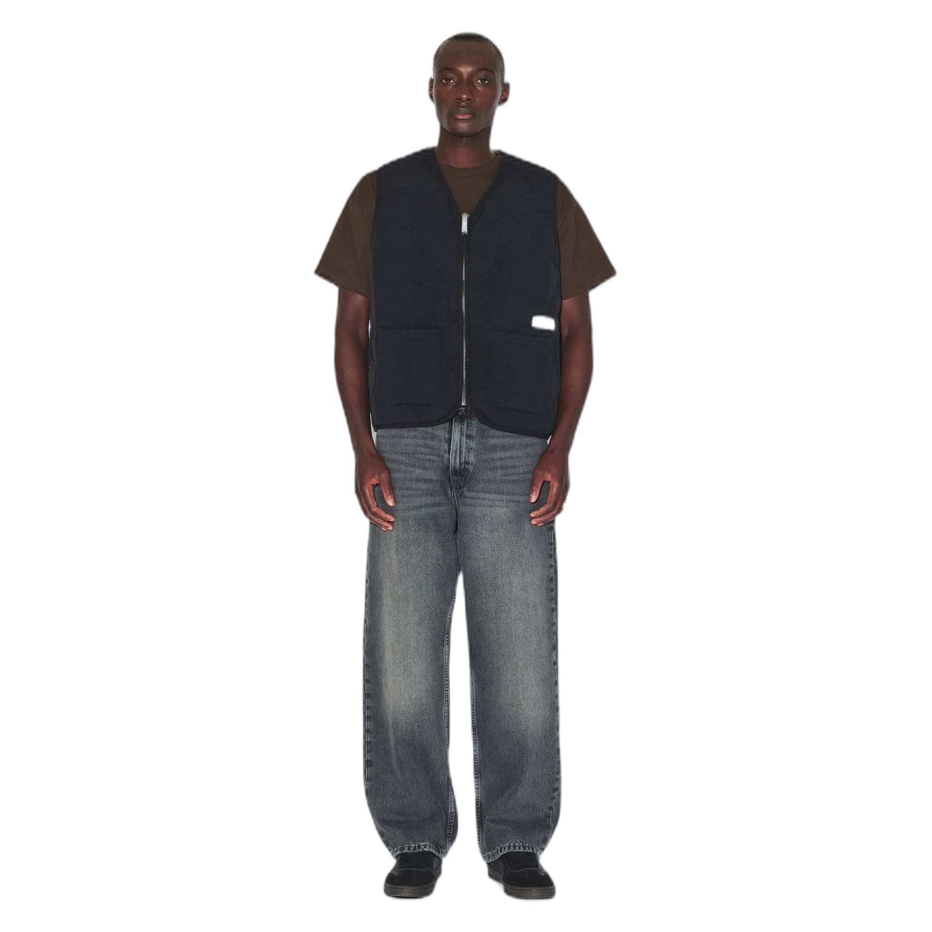 DRDENIM gilet dr denim terry quilted vest - black - 4