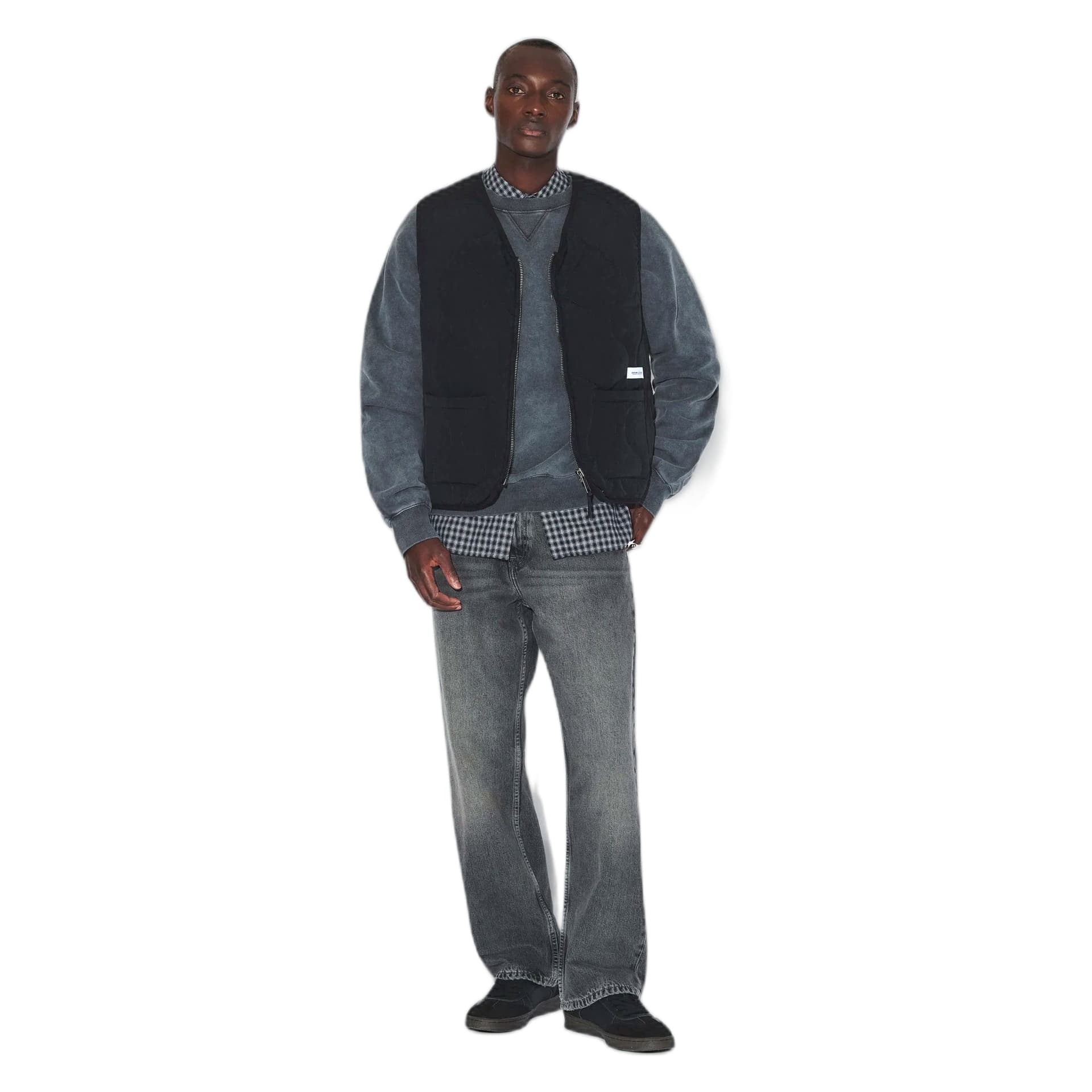 DRDENIM gilet dr denim terry quilted vest - black - 6