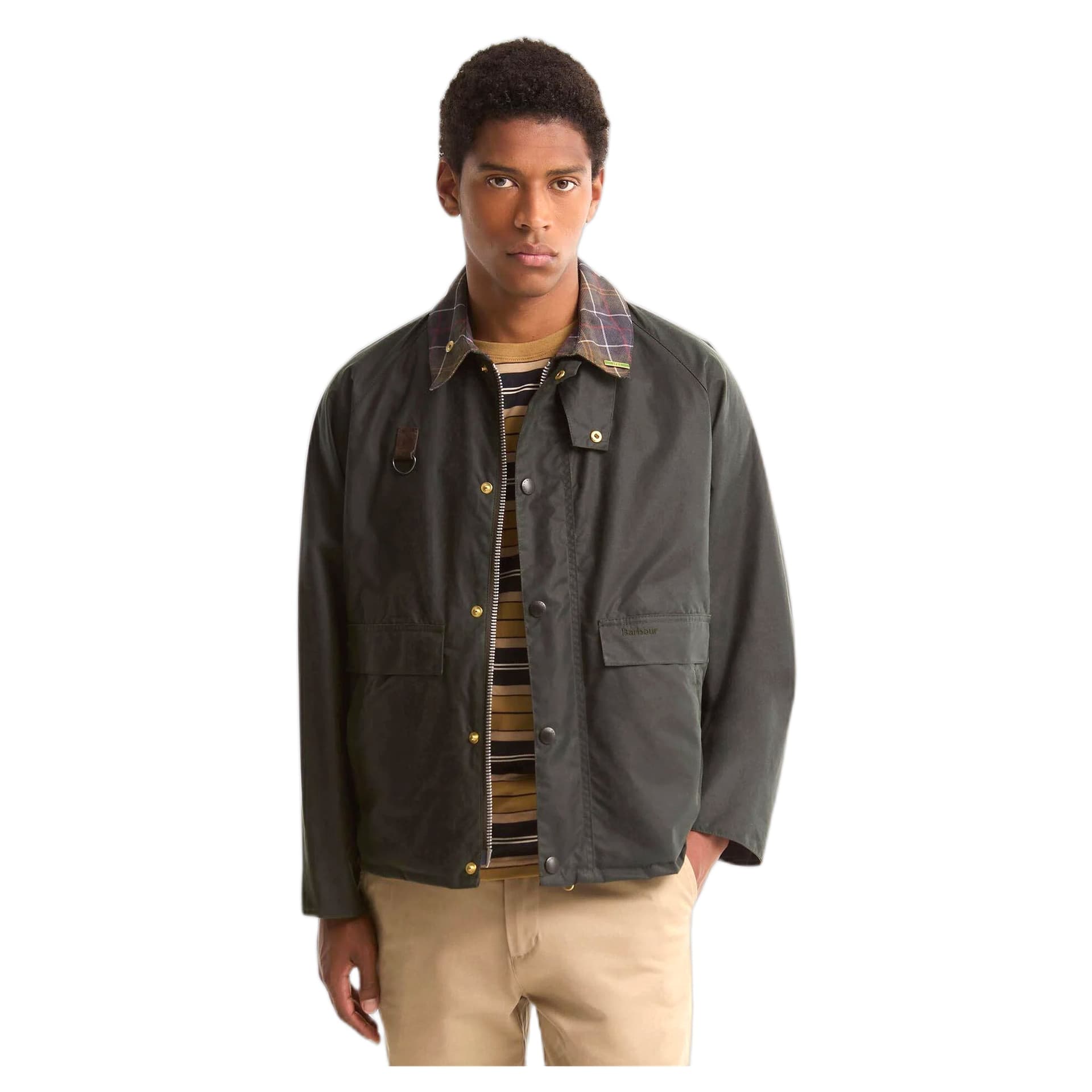 BARBOUR giacca barbour icons spey wax jacket - sage - 2