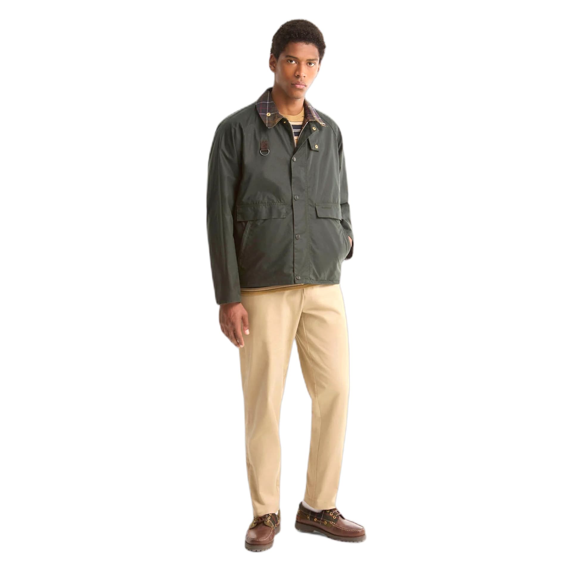 BARBOUR giacca barbour icons spey wax jacket - sage - 3