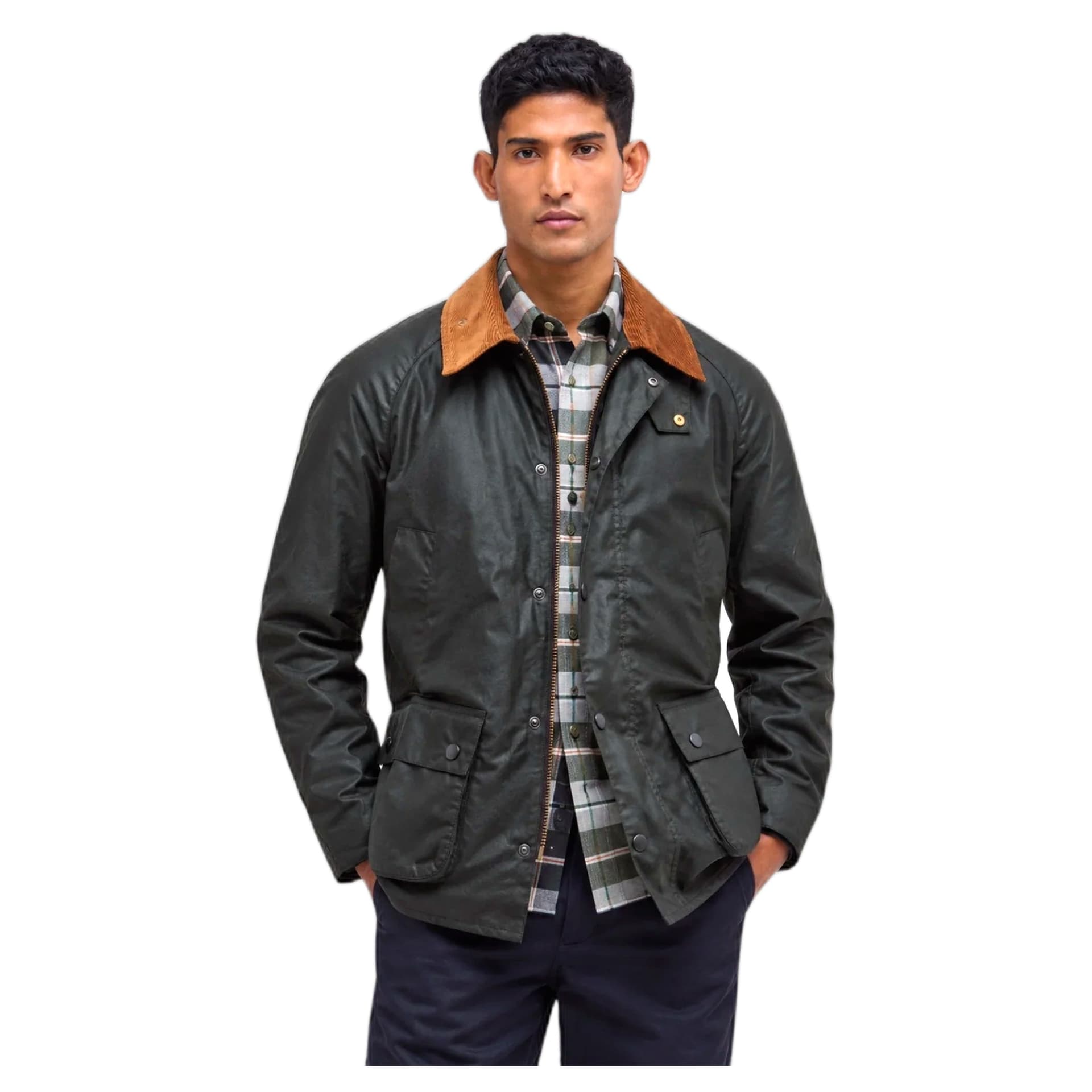 BARBOUR giacca barbour festive ashby wax jacket - sage / evergreen - 2