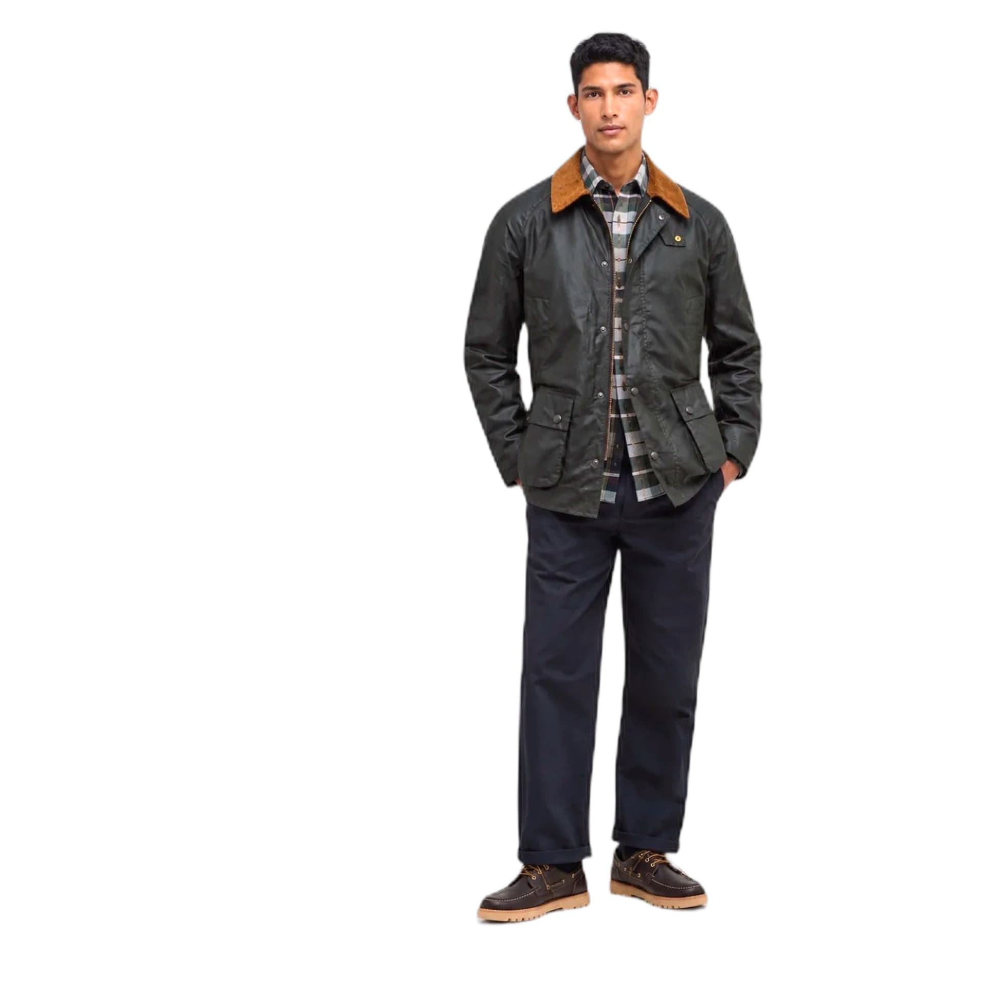 BARBOUR giacca barbour festive ashby wax jacket - sage / evergreen - 3