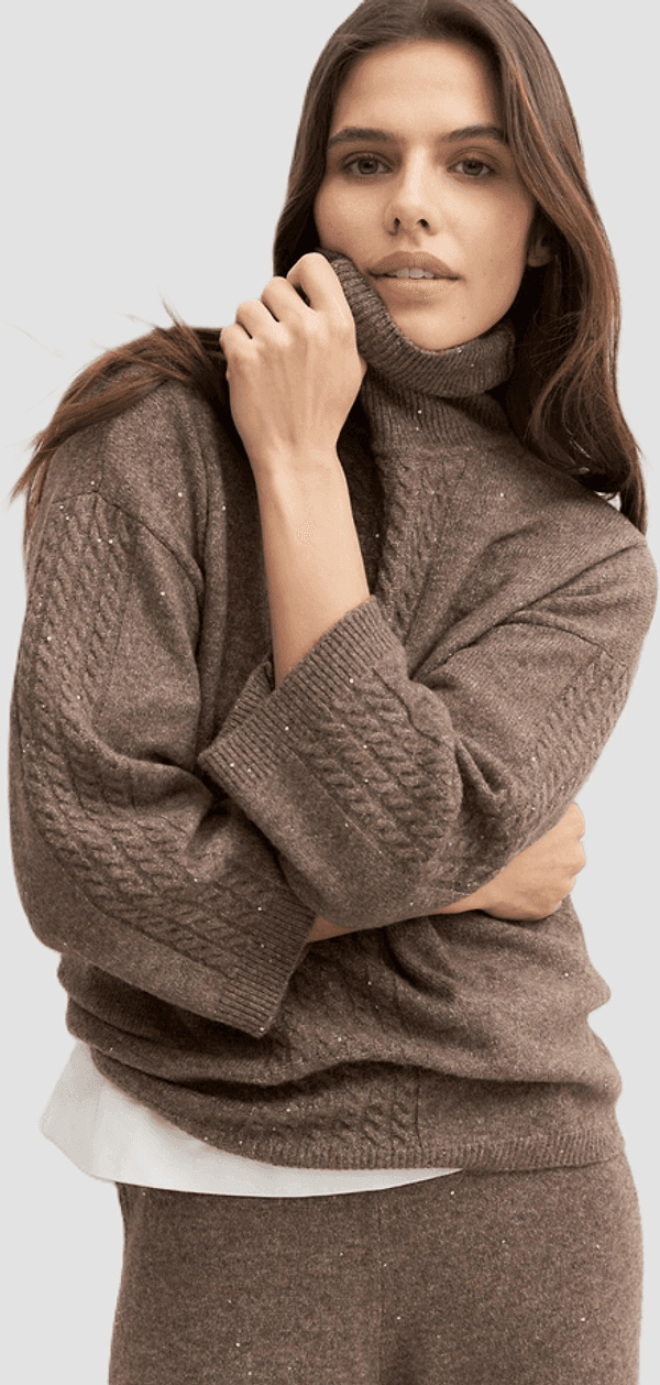 MARELLA maglia in misto lana con paillette donna tortora - 2