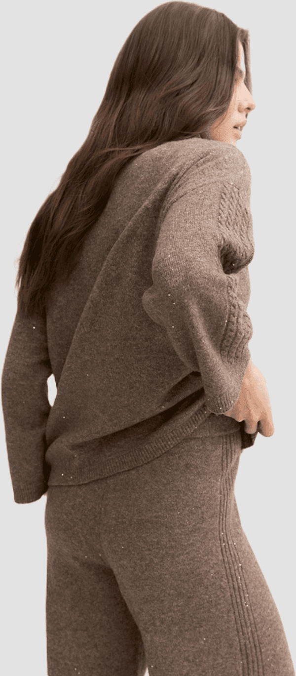 MARELLA maglia in misto lana con paillette donna tortora - 3