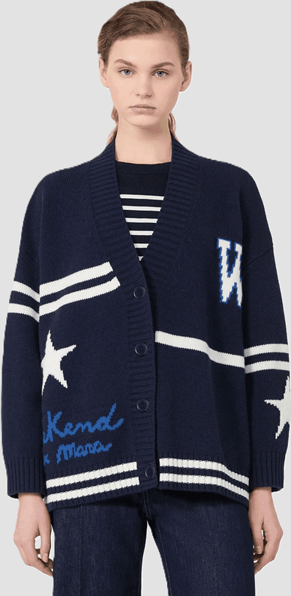 MAX MARA cardigan in lana donna blu marino - 2